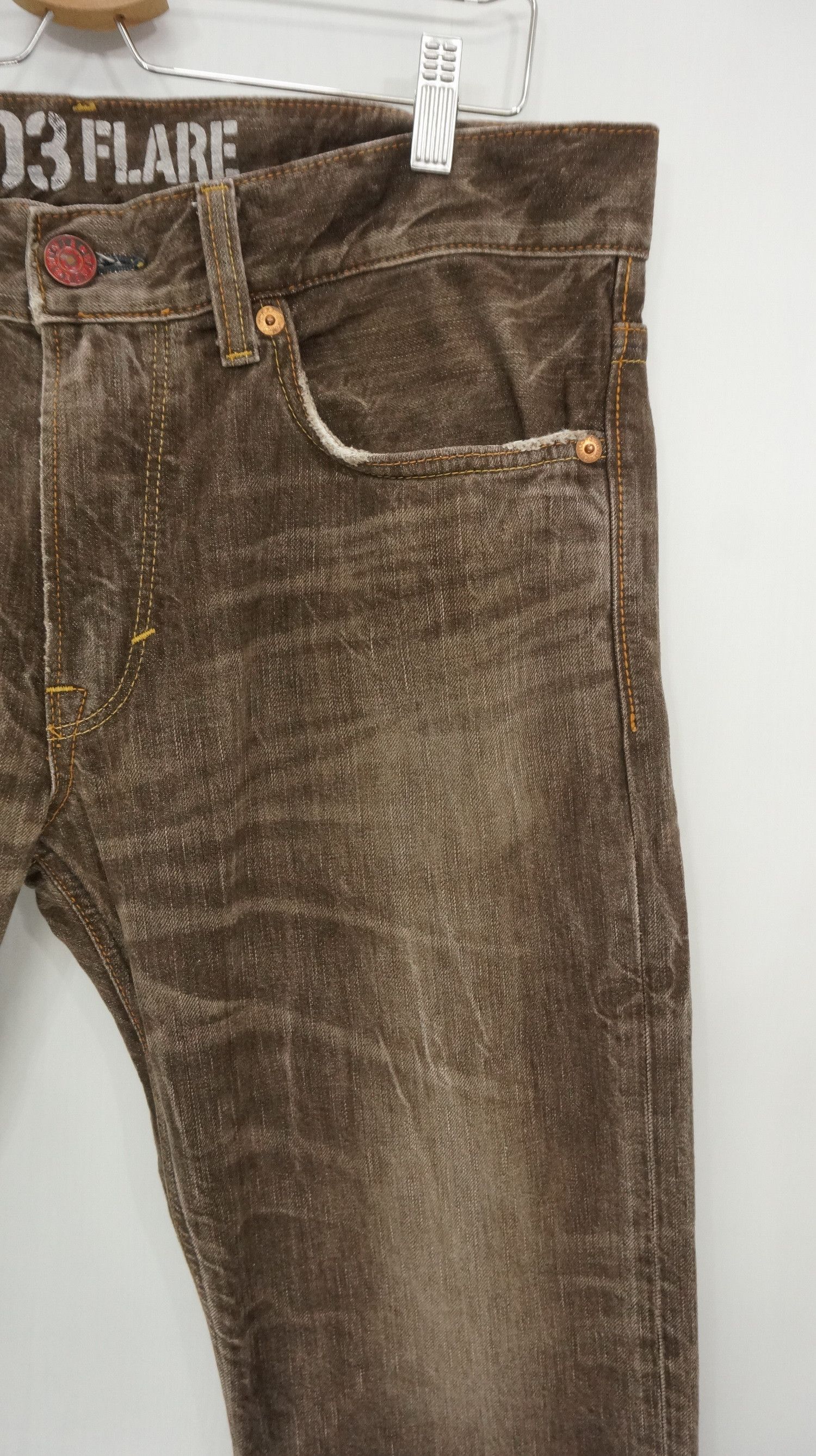 Edwin Flared 🔥 Edwin 503 Blue Trip Vintage Brown Jeans Size US 37 - 7 Thumbnail