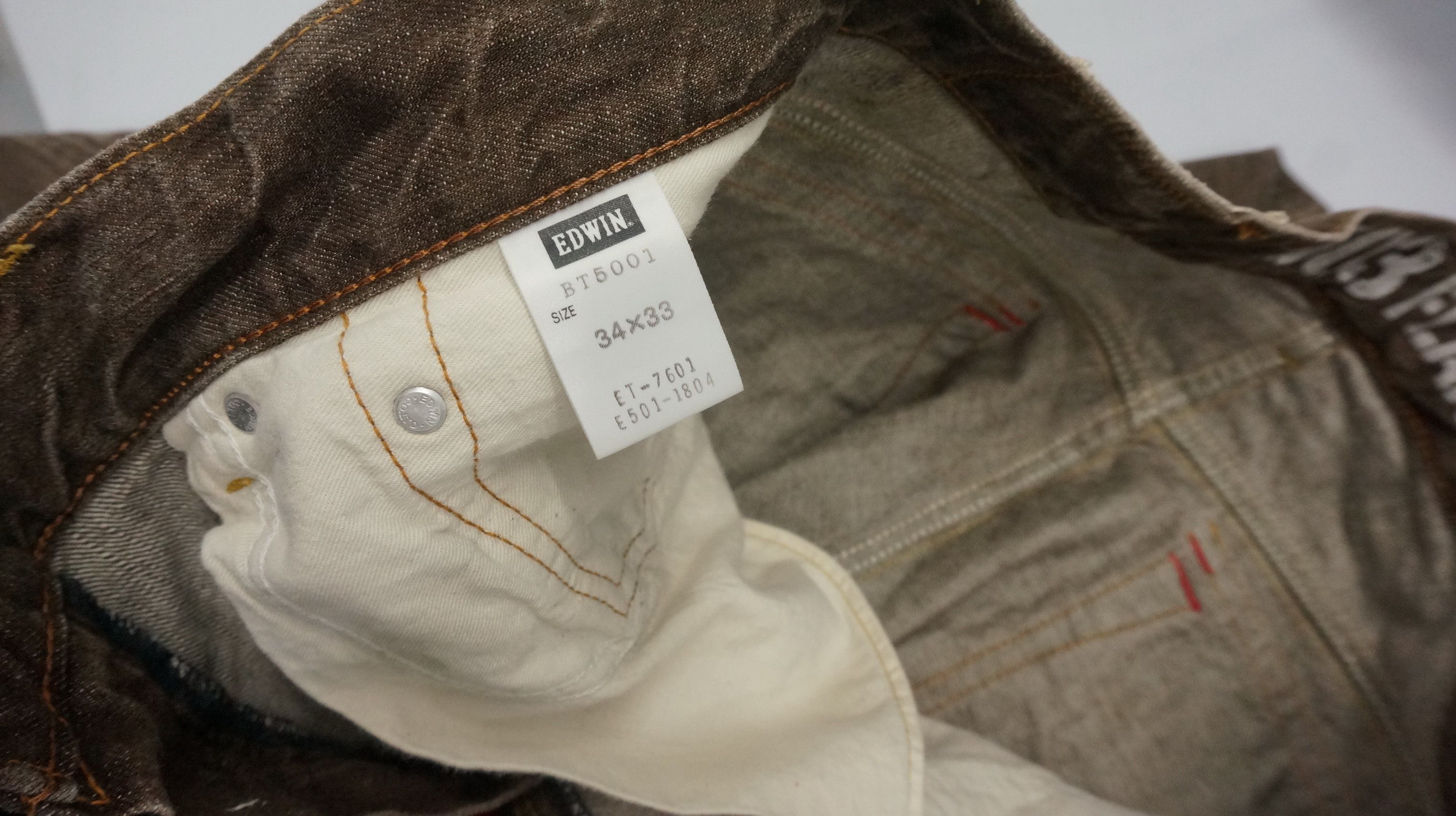 Edwin Flared 🔥 Edwin 503 Blue Trip Vintage Brown Jeans Size US 37 - 13 Thumbnail