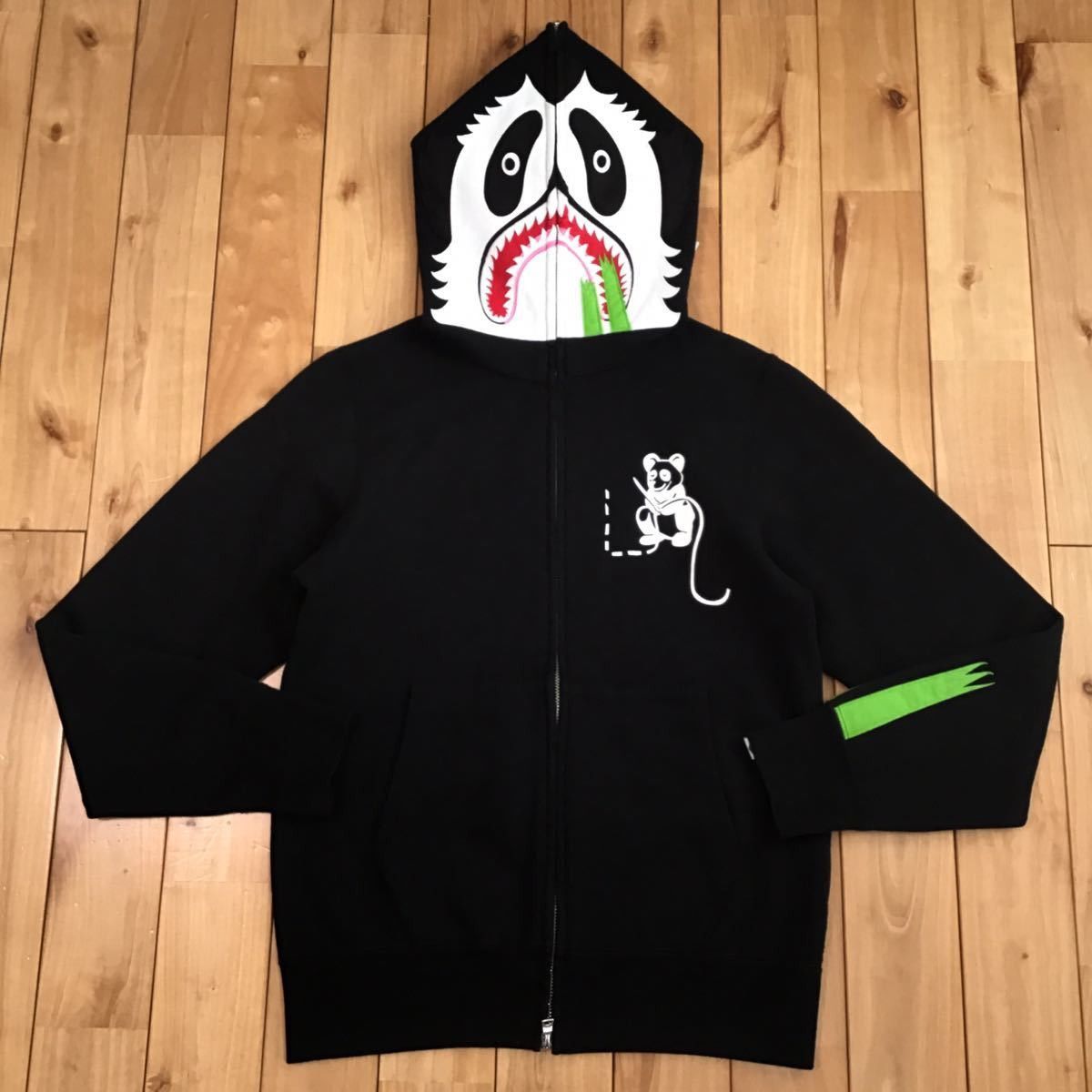 BAPE Panda full zip hoodie a bathing ape black