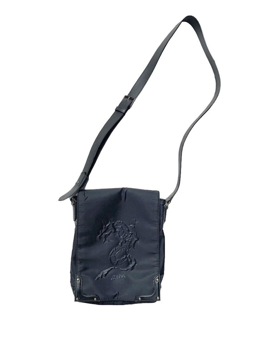 Jean Paul Gaultier Vintage JPG Nylon Dragon Bag Adjustable Leather 