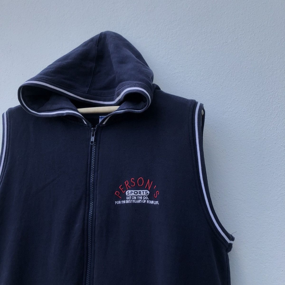Japanese Brand Tank Top Sleeve Less Hoodie by Person's Sport Size US L / EU 52-54 / 3 - 3 Thumbnail