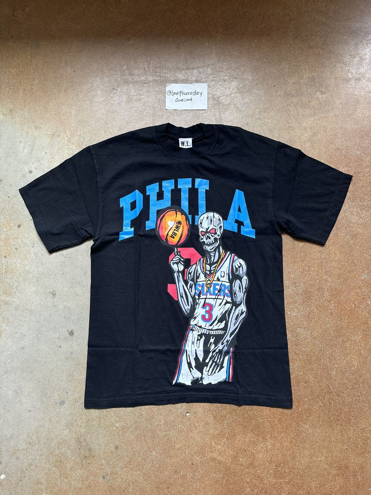 image of Warren Lotas Philly Allen Iverson Tee XL in Black, Men's