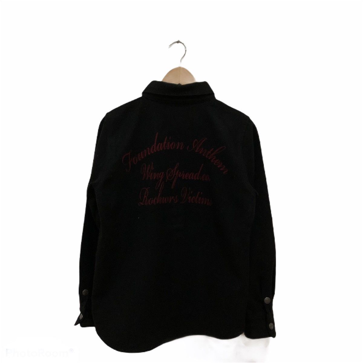 Japanese Brand Wing Spread.co Big Logo Wool Button Jacket Size US M / EU 48-50 / 2 - 1 Thumbnail