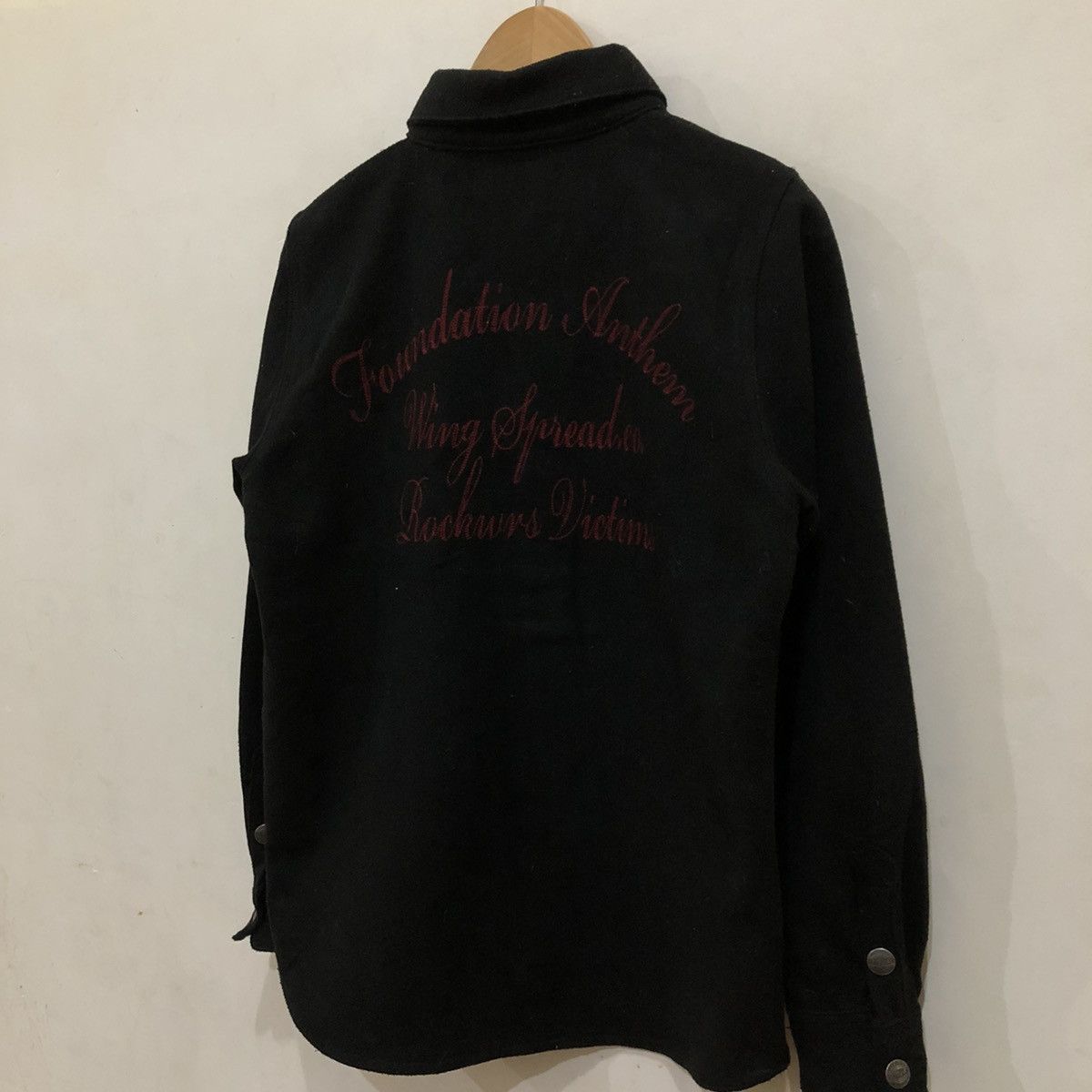 Japanese Brand Wing Spread.co Big Logo Wool Button Jacket Size US M / EU 48-50 / 2 - 8 Thumbnail