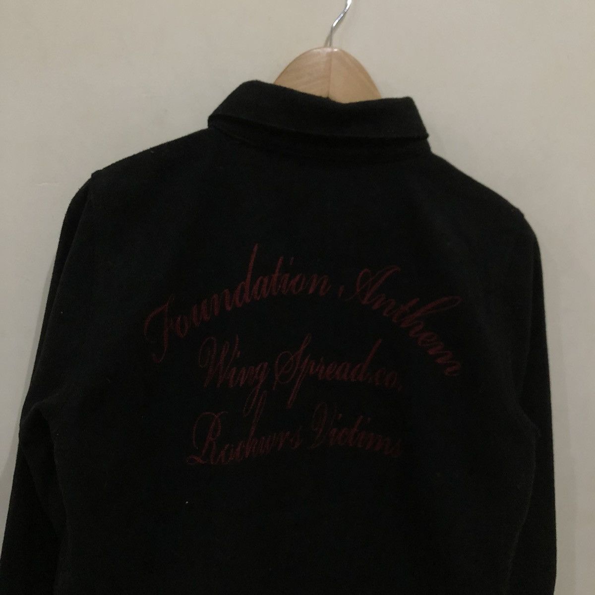 Japanese Brand Wing Spread.co Big Logo Wool Button Jacket Size US M / EU 48-50 / 2 - 9 Thumbnail