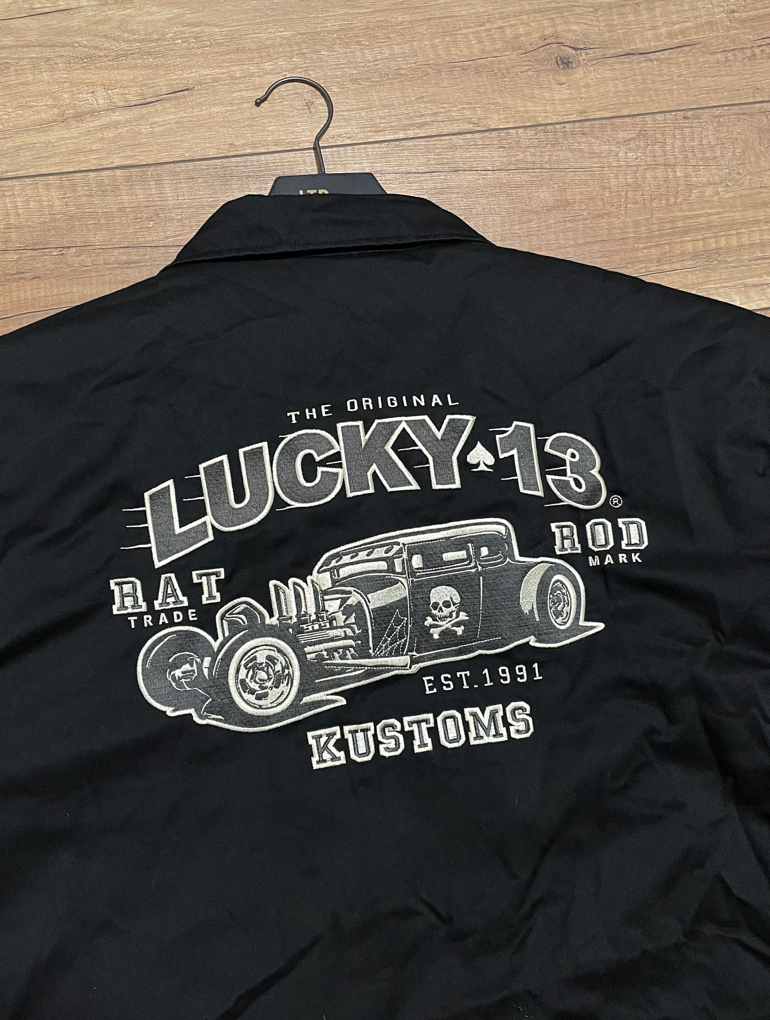Band Tees Vintage Lucky 13 Garage Biker Rap Oversized Bomber Jacket Size US XXL / EU 58 / 5 - 2 Thumbnail