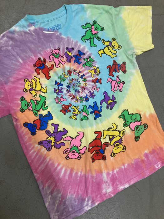 Vintage Grateful Dead Liquid Blue Bear TieDye TShirt Grailed