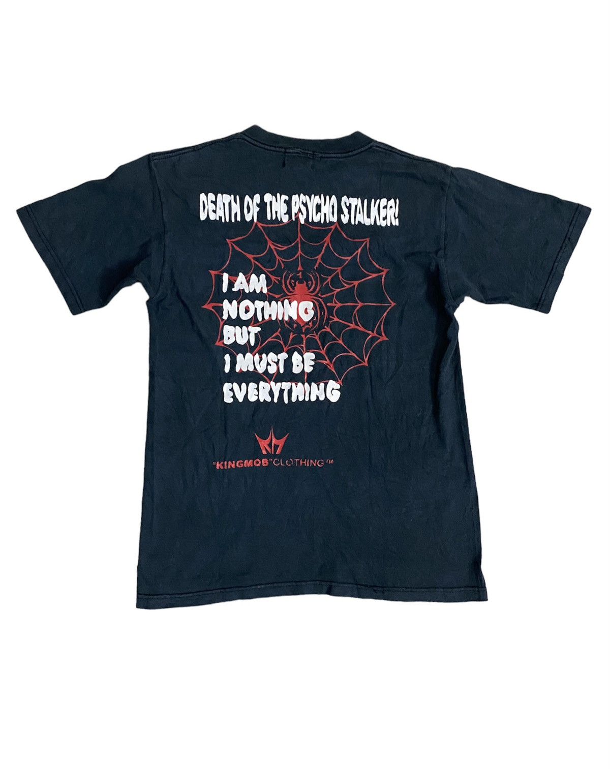 image of 20471120 x Seditionaries 90's Kingmod Poem Spider Web Tee in Black, Men's (Size Small)