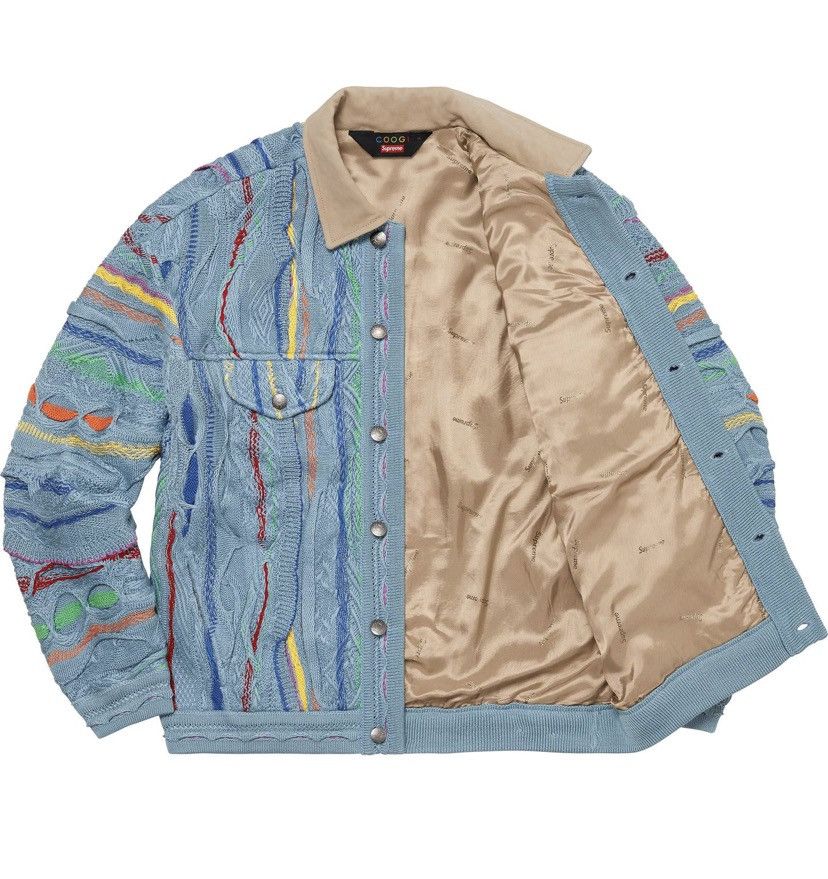 Coogi × Supreme Supreme Coogi Trucker Jacket Small Blue | Grailed