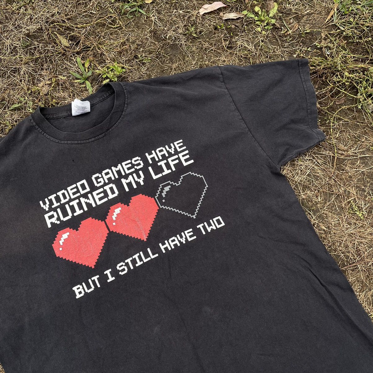 Vintage Vintage Y2K Graphic Tee Games Ruined My Life Faded Black L Size US L / EU 52-54 / 3 - 2 Thumbnail