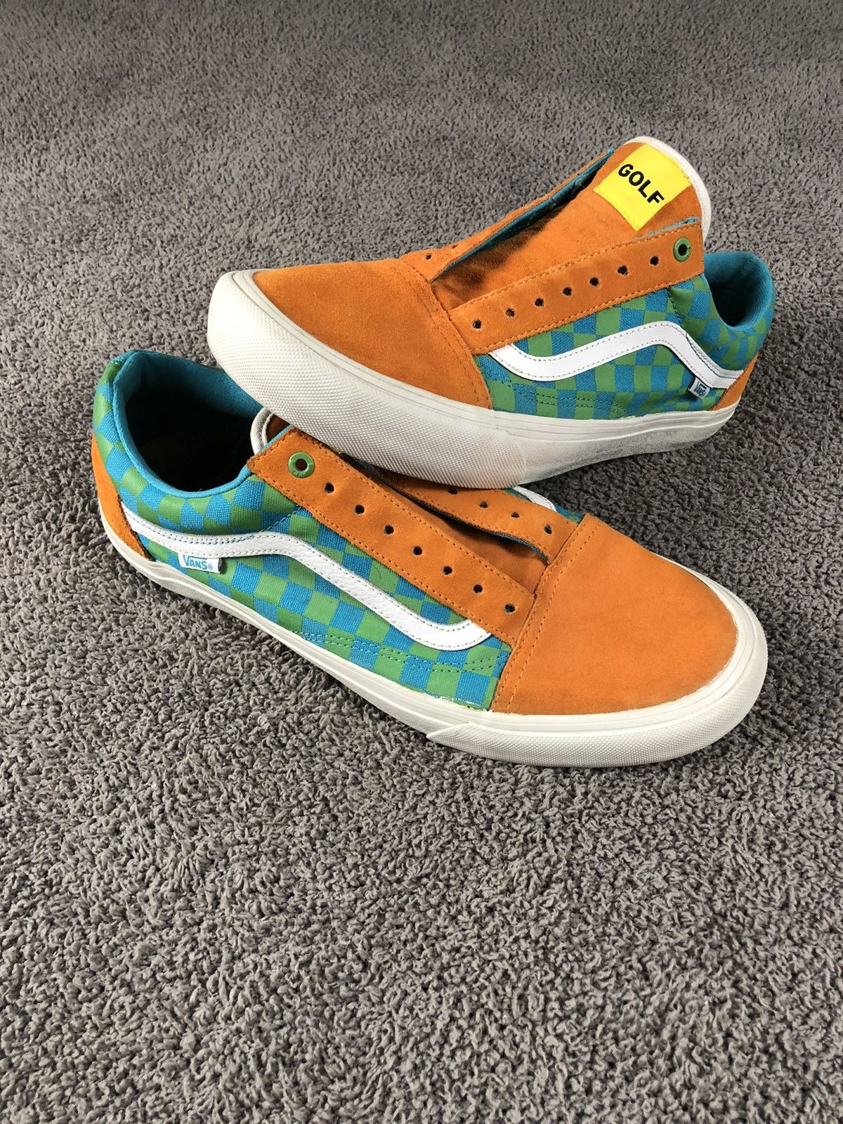 Vans old skool orange cheap and blue