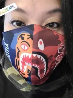 Bape SS21 Color Camo Tiger Shark Half Mask Size ONE SIZE - 3 Thumbnail