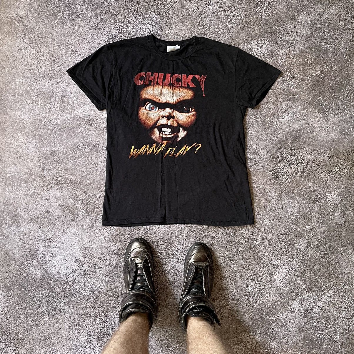 Vintage Vintage Y2K Chucky Horror Graphic Tee Faded Black Grunge M Size US M / EU 48-50 / 2 - 1 Thumbnail