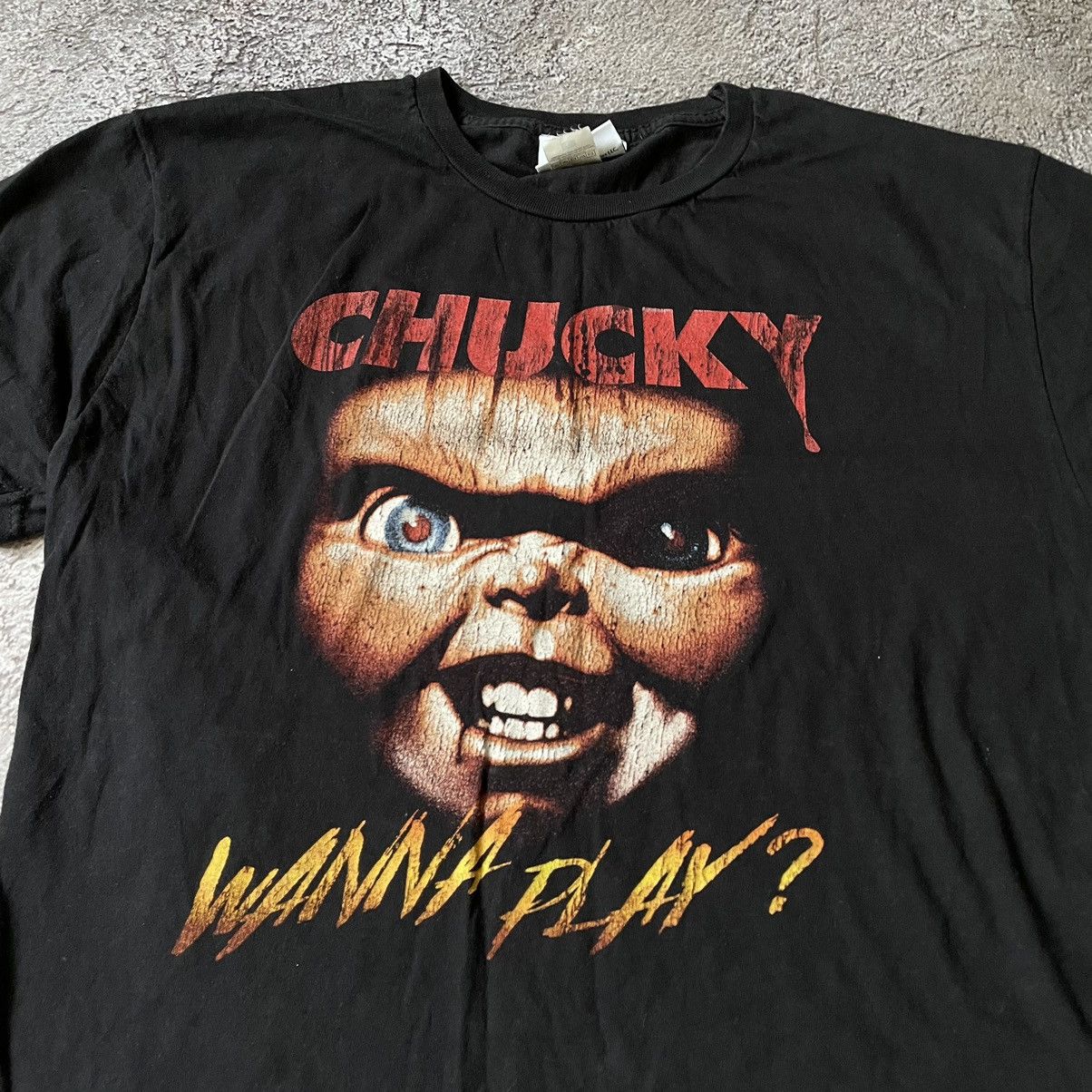 Vintage Vintage Y2K Chucky Horror Graphic Tee Faded Black Grunge M Size US M / EU 48-50 / 2 - 2 Thumbnail