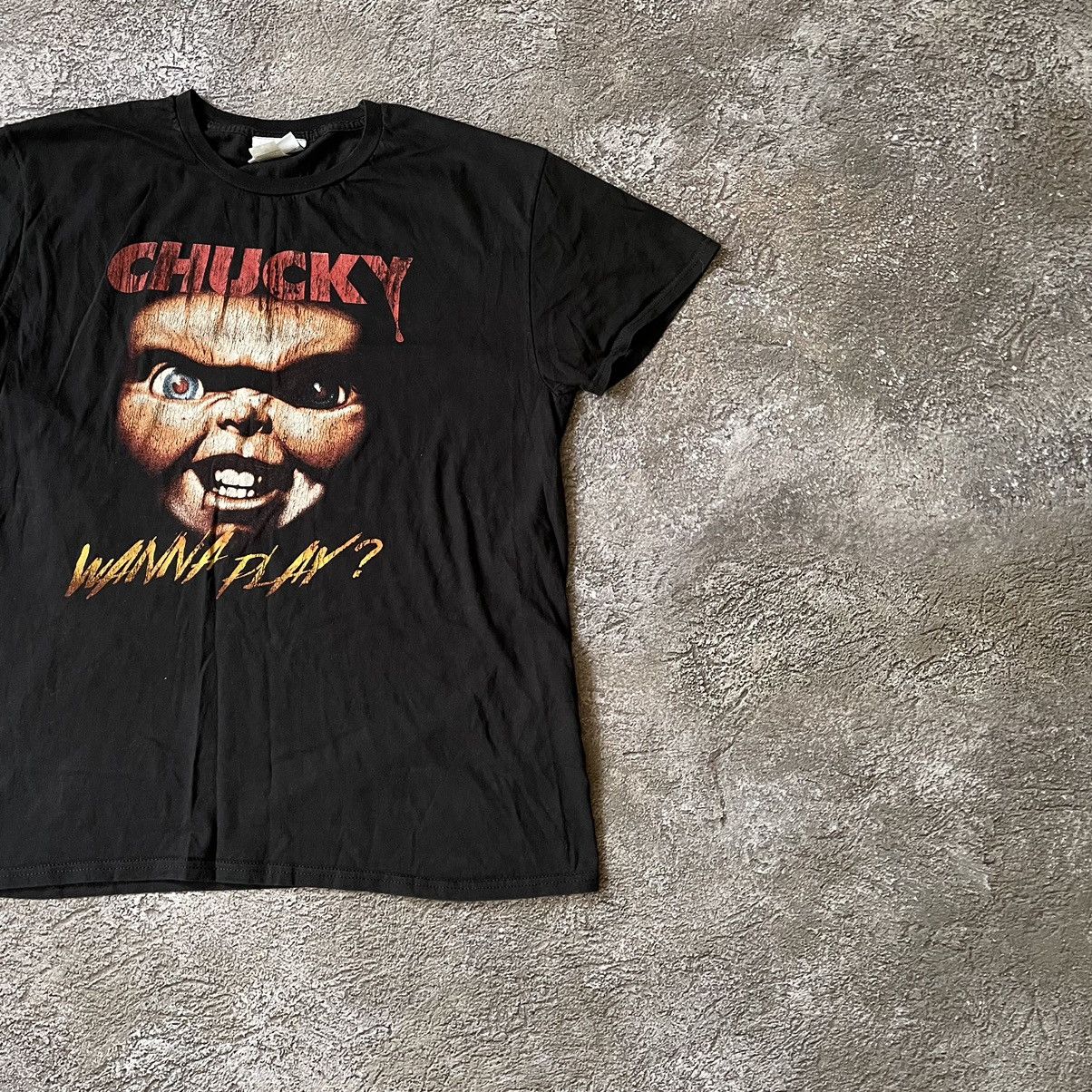 Vintage Vintage Y2K Chucky Horror Graphic Tee Faded Black Grunge M Size US M / EU 48-50 / 2 - 4 Thumbnail
