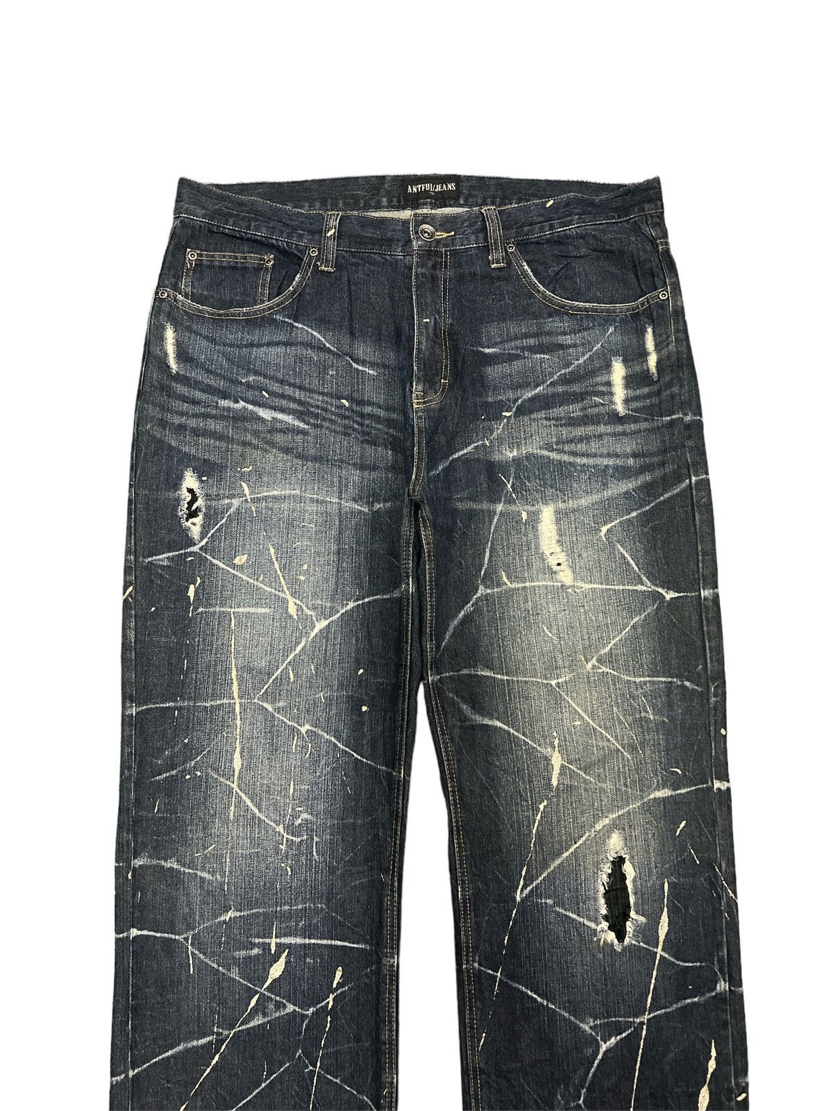 Other ANTFUL THRASHED RIPPED SPLATTER DENIM PANT Size US 38 / EU 54 - 2 Thumbnail