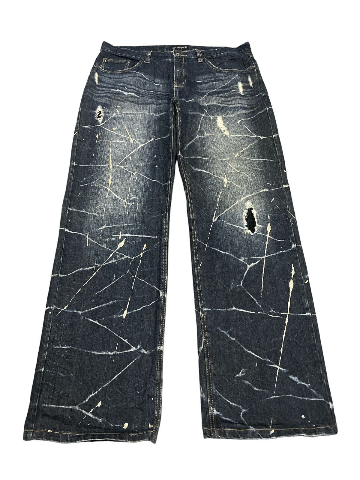 Other ANTFUL THRASHED RIPPED SPLATTER DENIM PANT Size US 38 / EU 54 - 3 Thumbnail