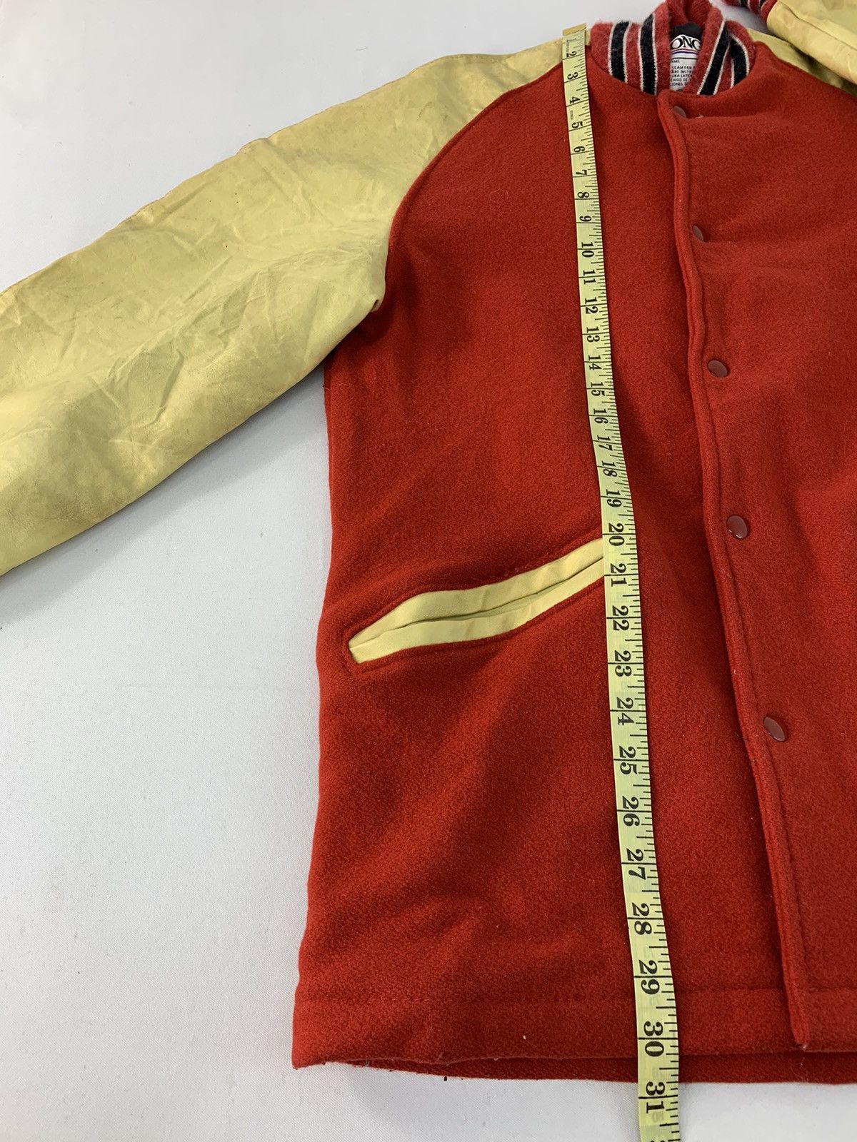 Delong Vintage 80s Rare Simple DeLong Varsity Jacket Leather Sleeve Size US M / EU 48-50 / 2 - 9 Thumbnail