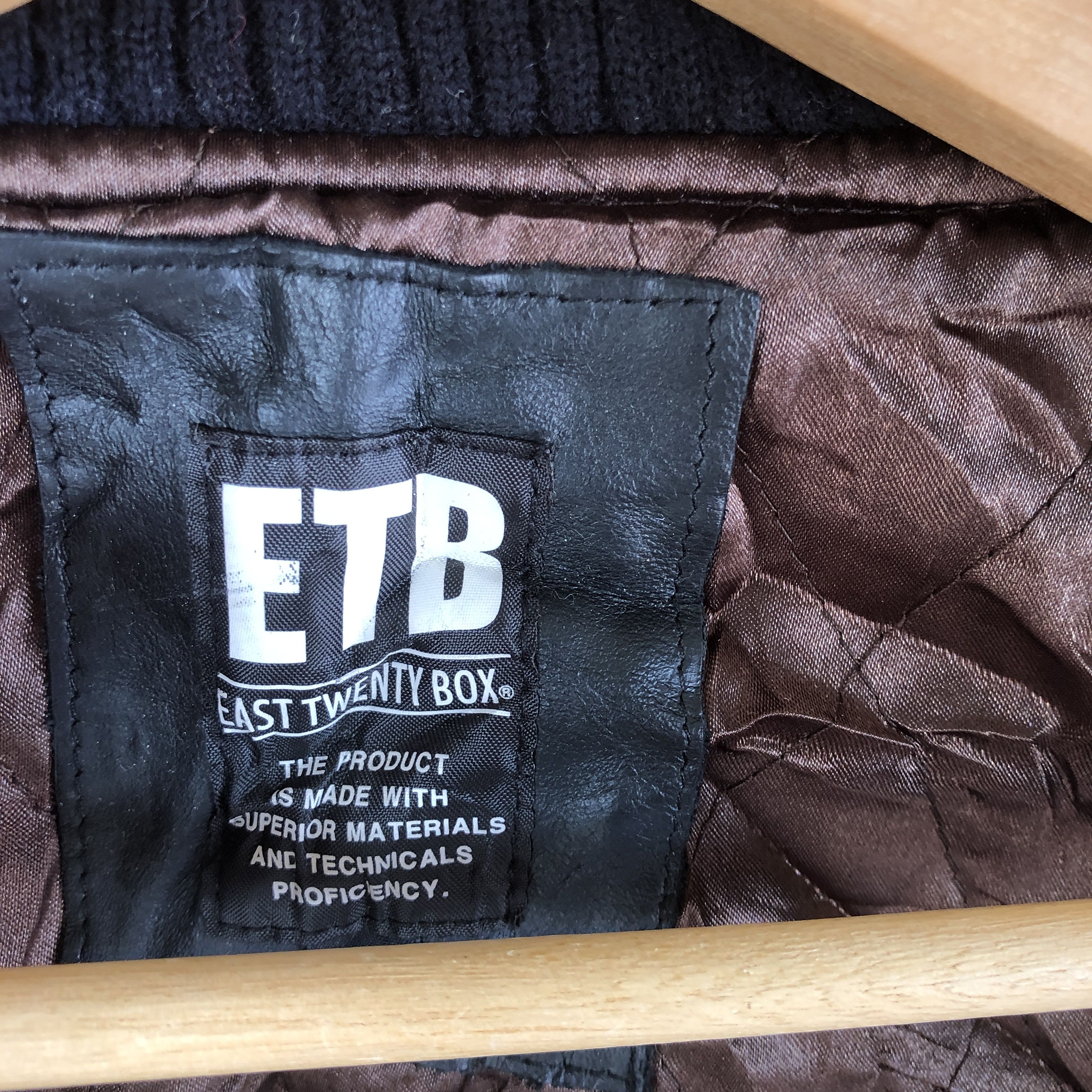 Japanese Brand × Vintage ETB Varsity Jackets Japanese Letterman Leather Wool Jacket Size US M / EU 48-50 / 2 - 9 Thumbnail