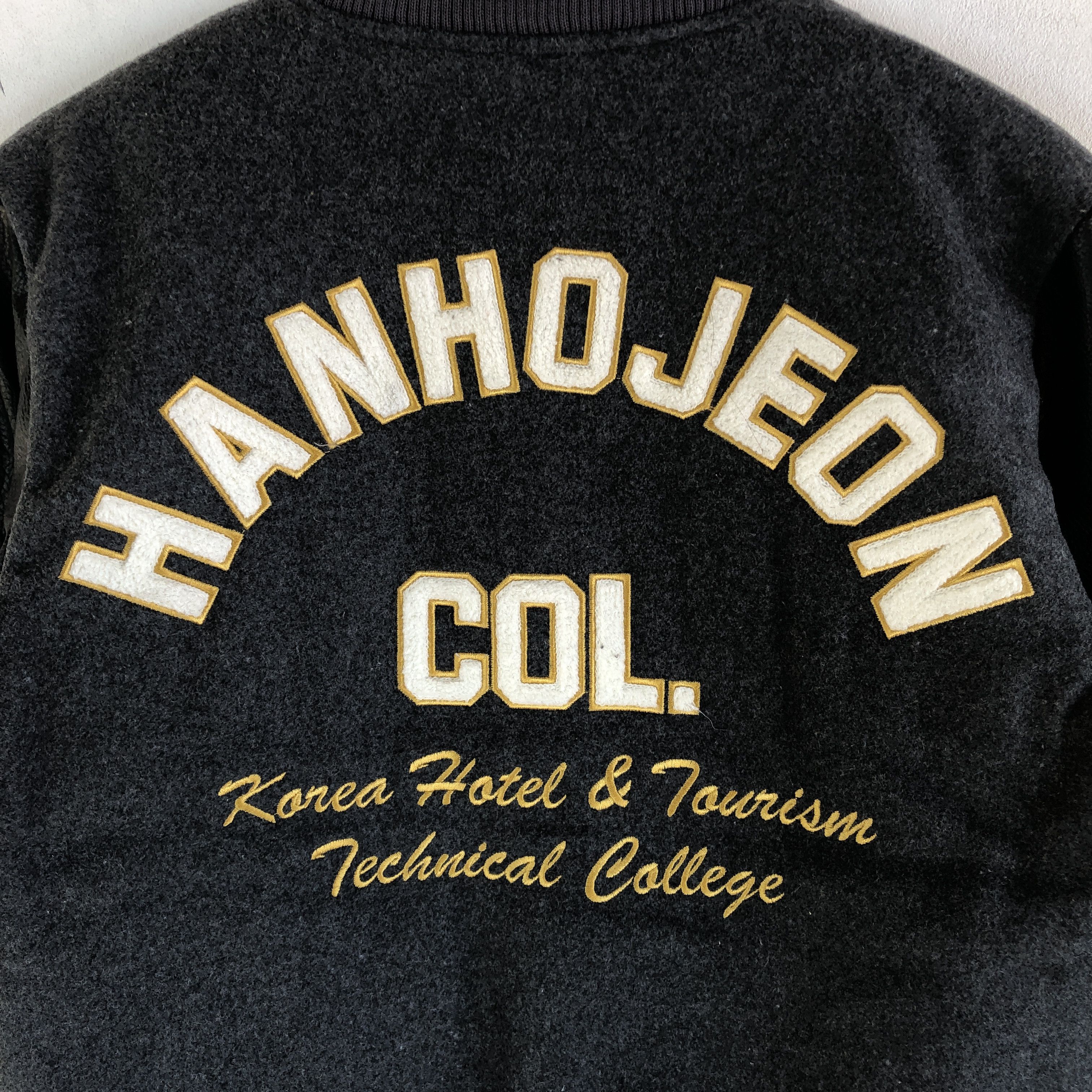 Japanese Brand × Vintage Hanhojeon Varsity Jacket Letterman Leather Wool Jacket Size US S / EU 44-46 / 1 - 5 Thumbnail
