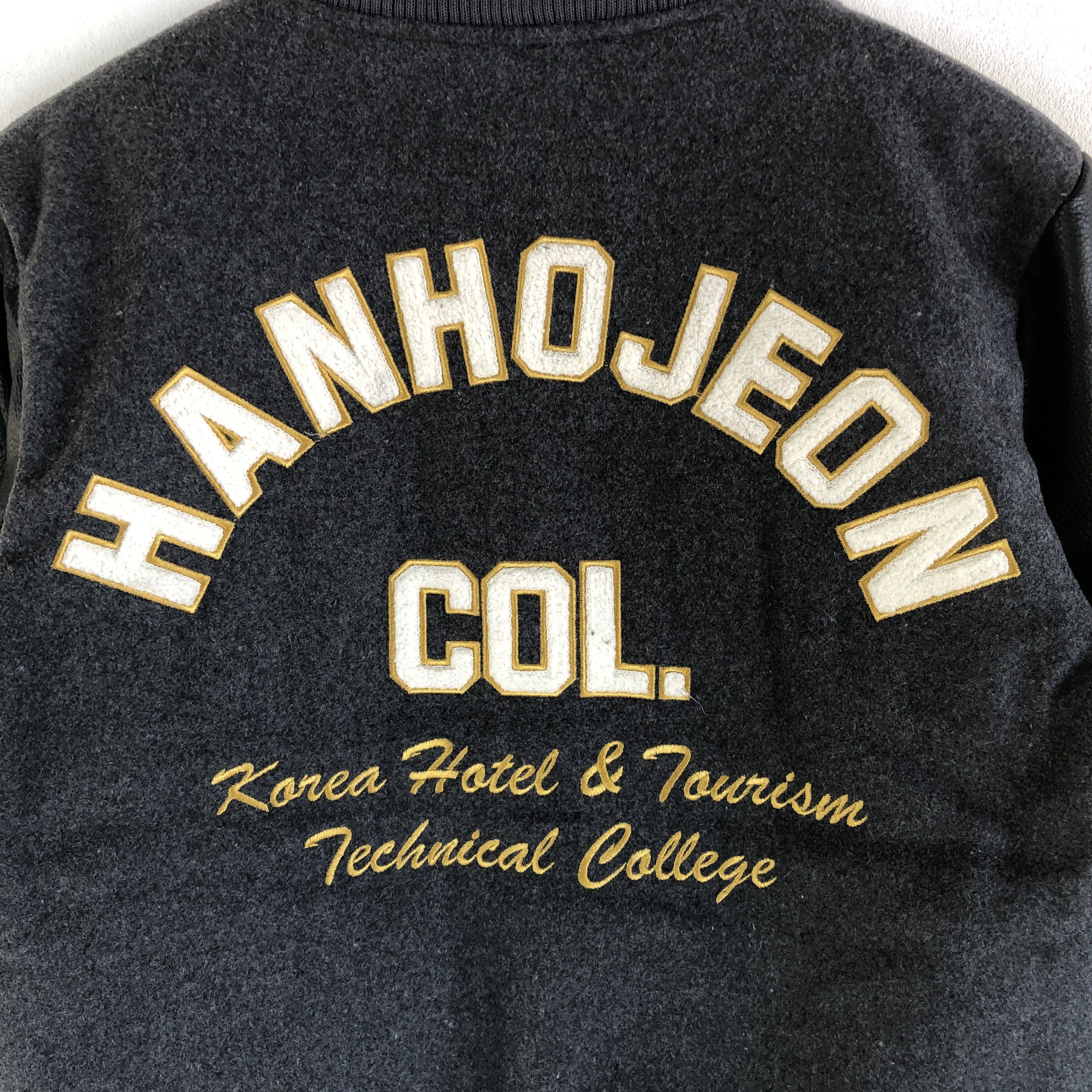 Japanese Brand × Vintage Hanhojeon Varsity Jacket Letterman Leather Wool Jacket Size US S / EU 44-46 / 1 - 4 Thumbnail