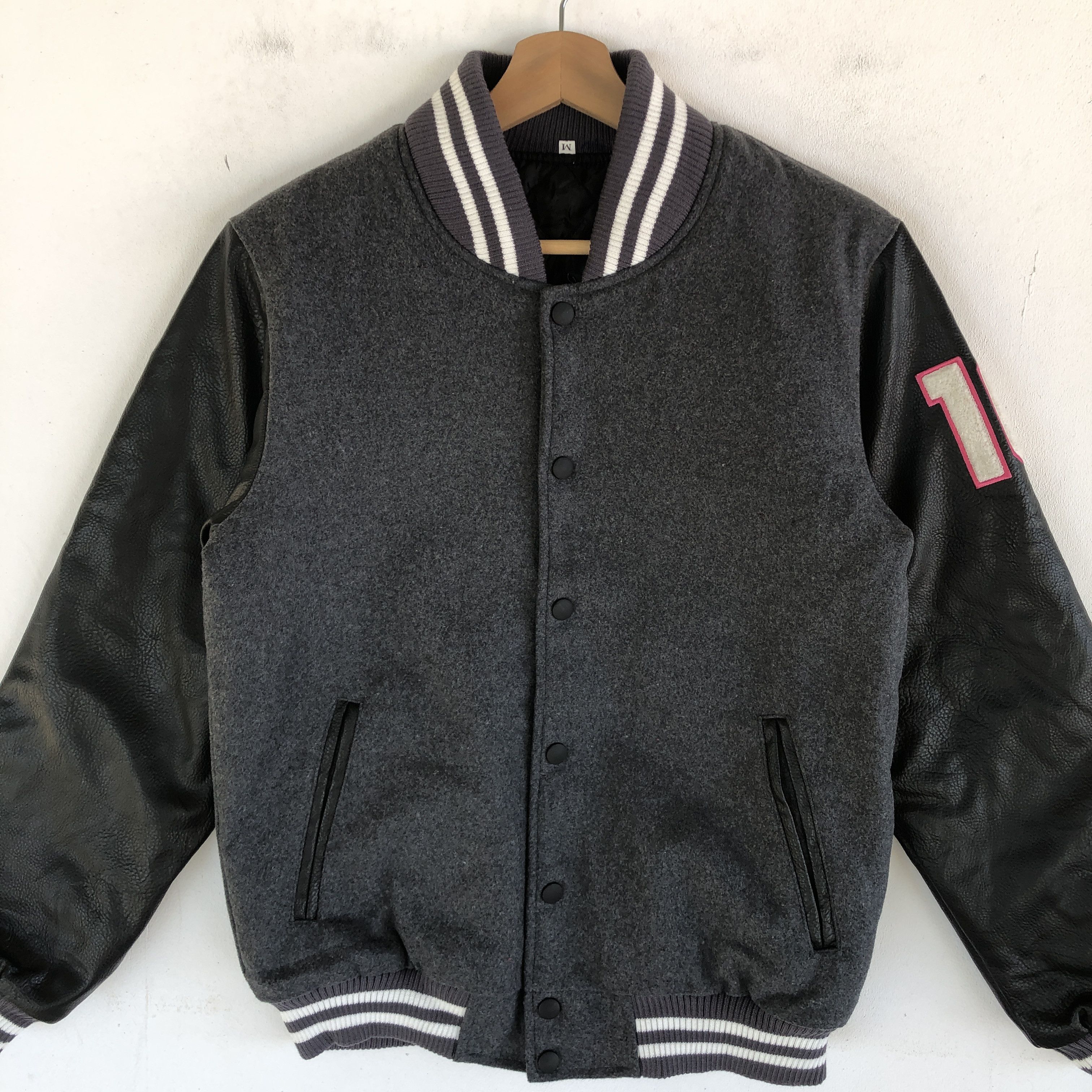 Japanese Brand × Vintage Hanhojeon Varsity Jacket Letterman Leather Wool Jacket Size US S / EU 44-46 / 1 - 7 Thumbnail