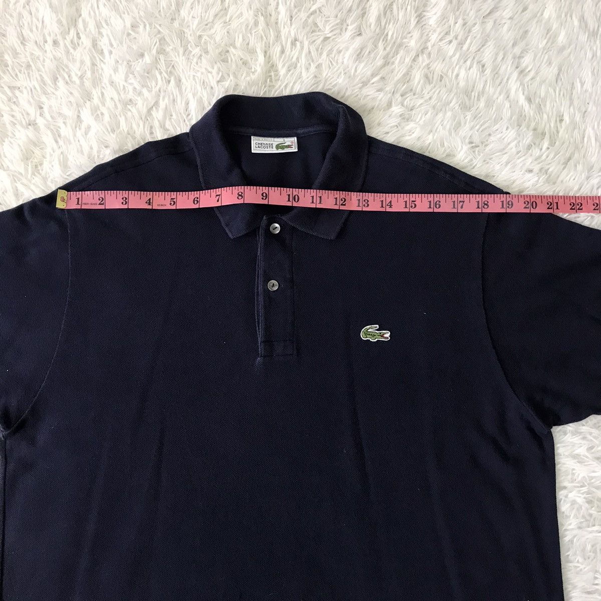 Lacoste 💥Steals💥Vtg Chemise Lacoste Collar Tee Made in France Size US L / EU 52-54 / 3 - 13 Thumbnail