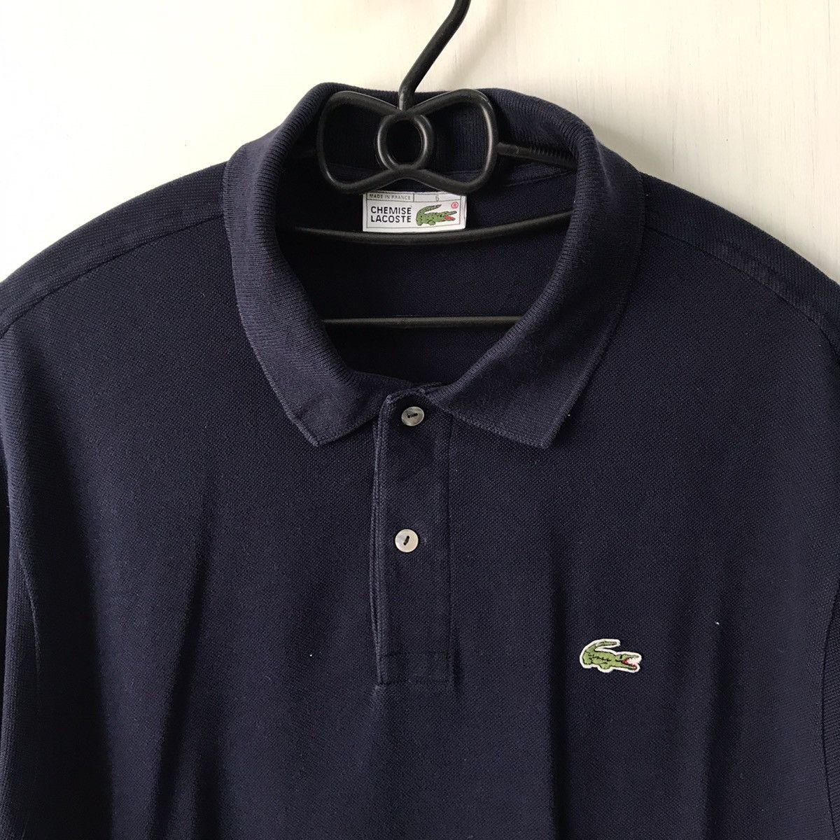 Lacoste 💥Steals💥Vtg Chemise Lacoste Collar Tee Made in France Size US L / EU 52-54 / 3 - 6 Thumbnail