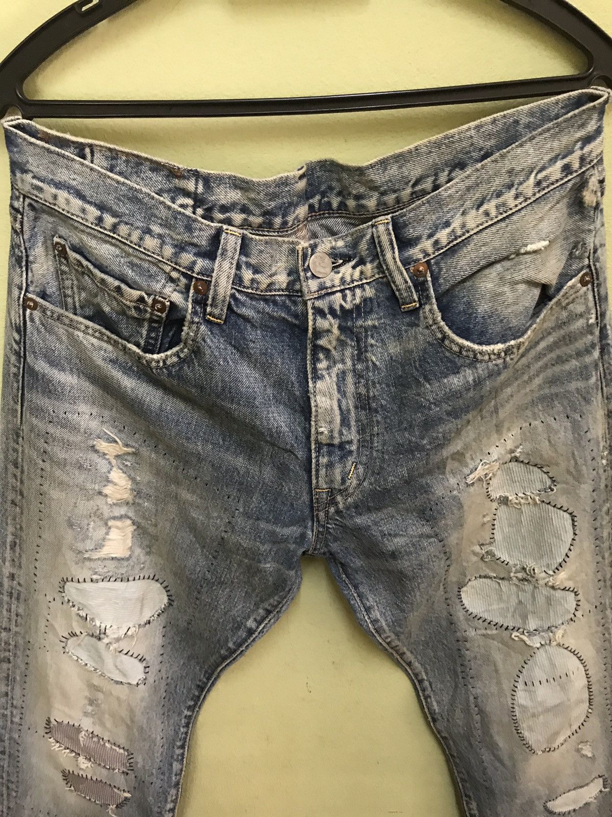 Japanese Brand Rna Slang Jeans Thrashed Punk Size US 33 - 5 Thumbnail