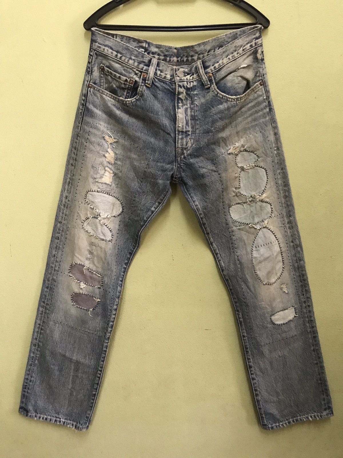 Japanese Brand Rna Slang Jeans Thrashed Punk Size US 33 - 1 Thumbnail