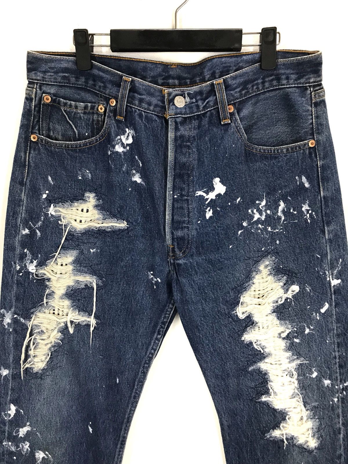 Levi's Vintage LEVIS 501 LVC Painter Distressed Jeans Size US 34 / EU 50 - 2 Thumbnail