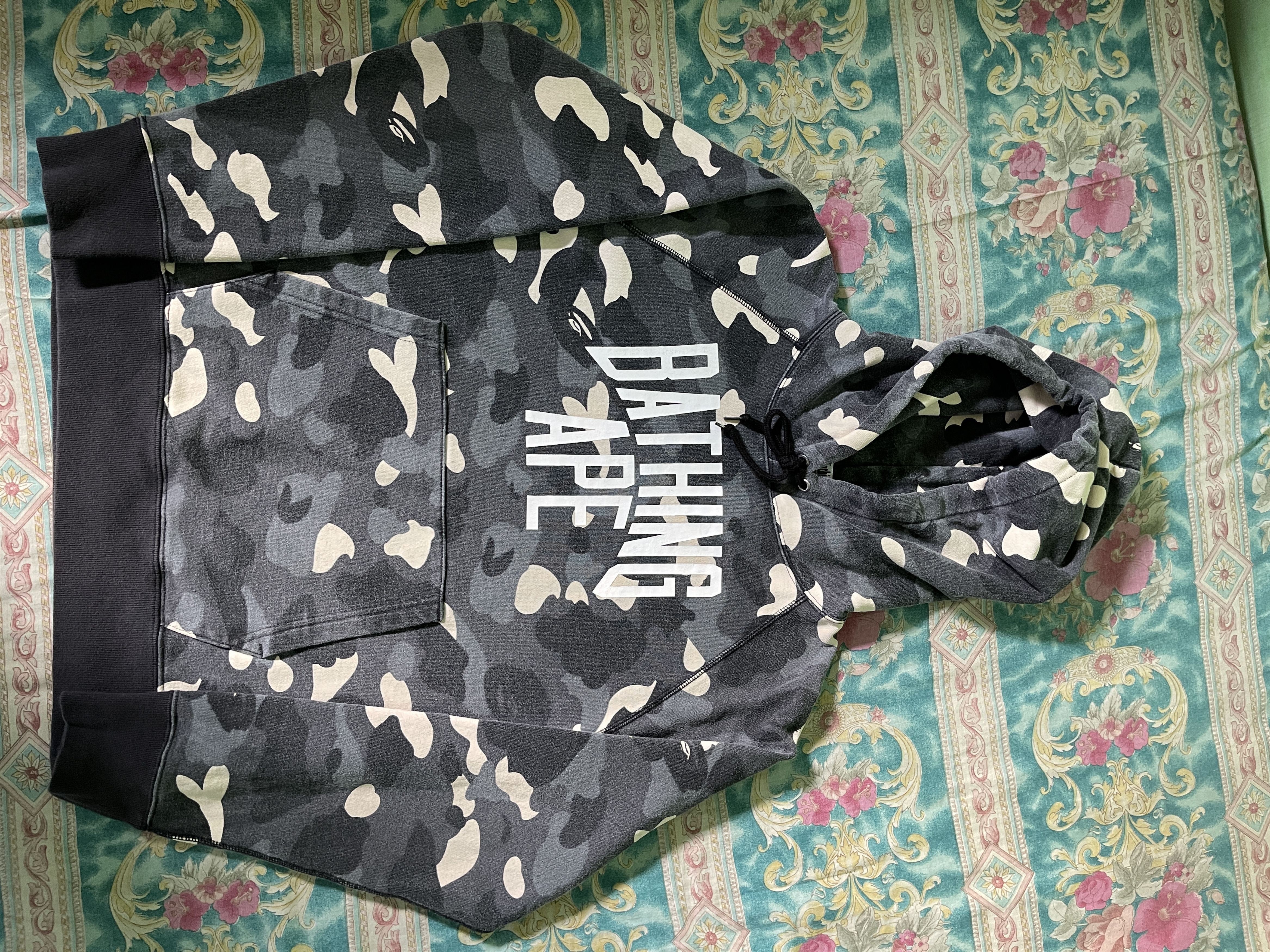 image of Hoodie Bape Nyc Logo Black City Camo, Men's (Size Small)