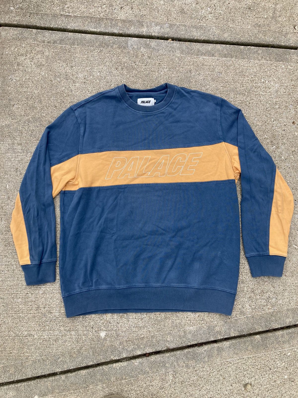 Palace Palace Tri Panel Crewneck Ultimo 2017 Teal/Orange | Grailed