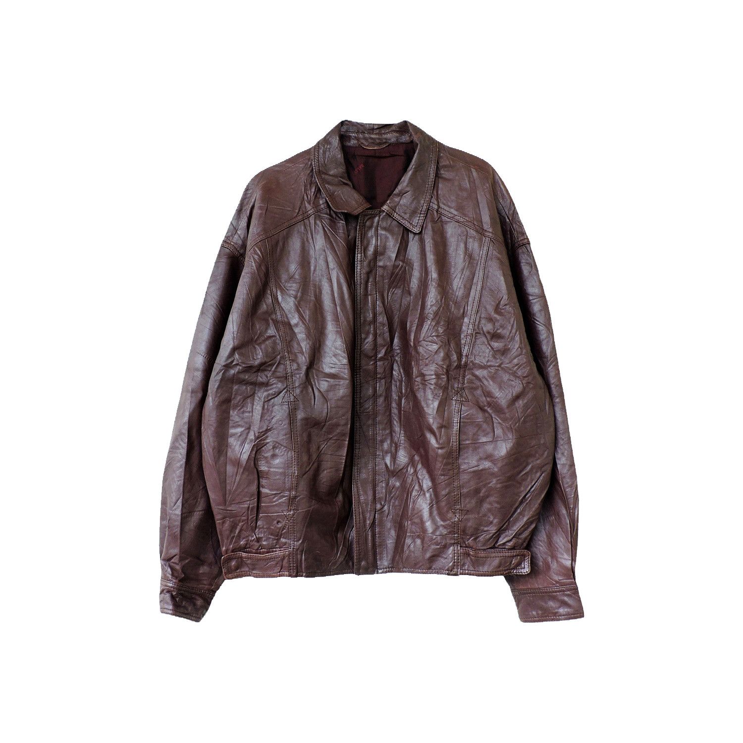 image of Bally Leather Jacket in Brown Red, Men's (Size Medium)