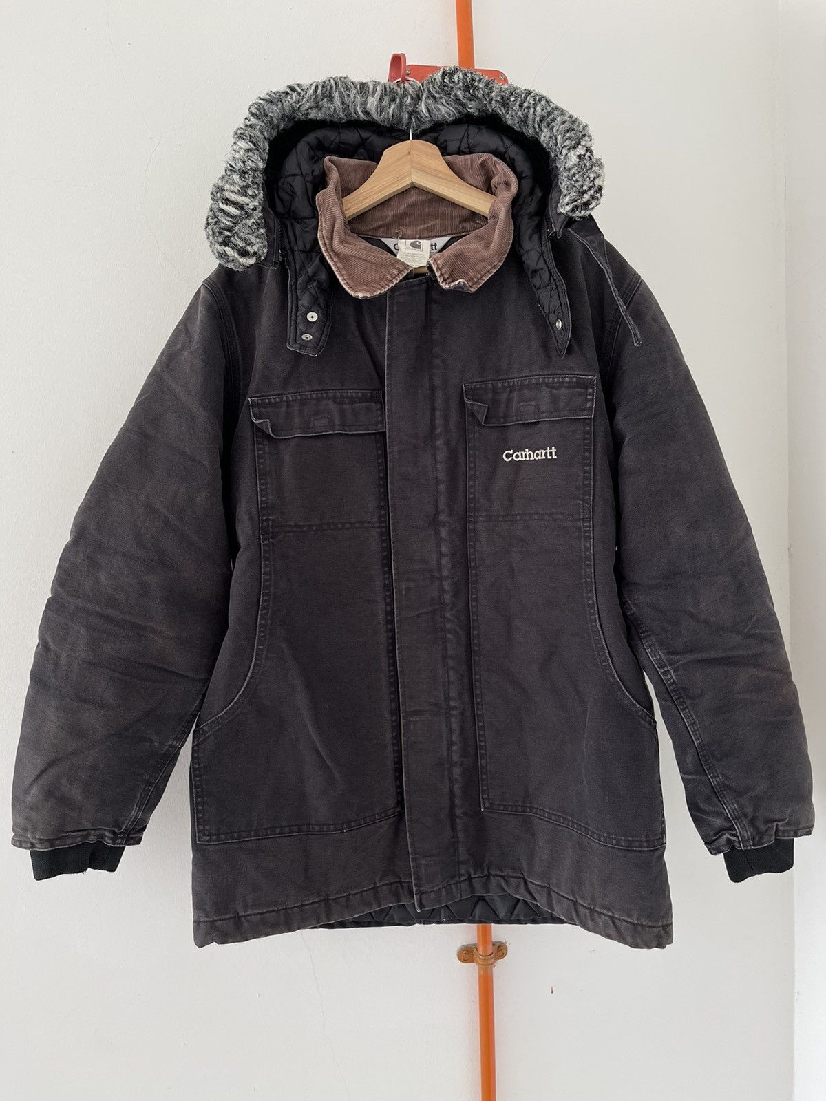 Carhartt VINTAGE CARHARTT QUILTED LINED HOODIE JACKET Size US S / EU 44-46 / 1 - 1 Thumbnail