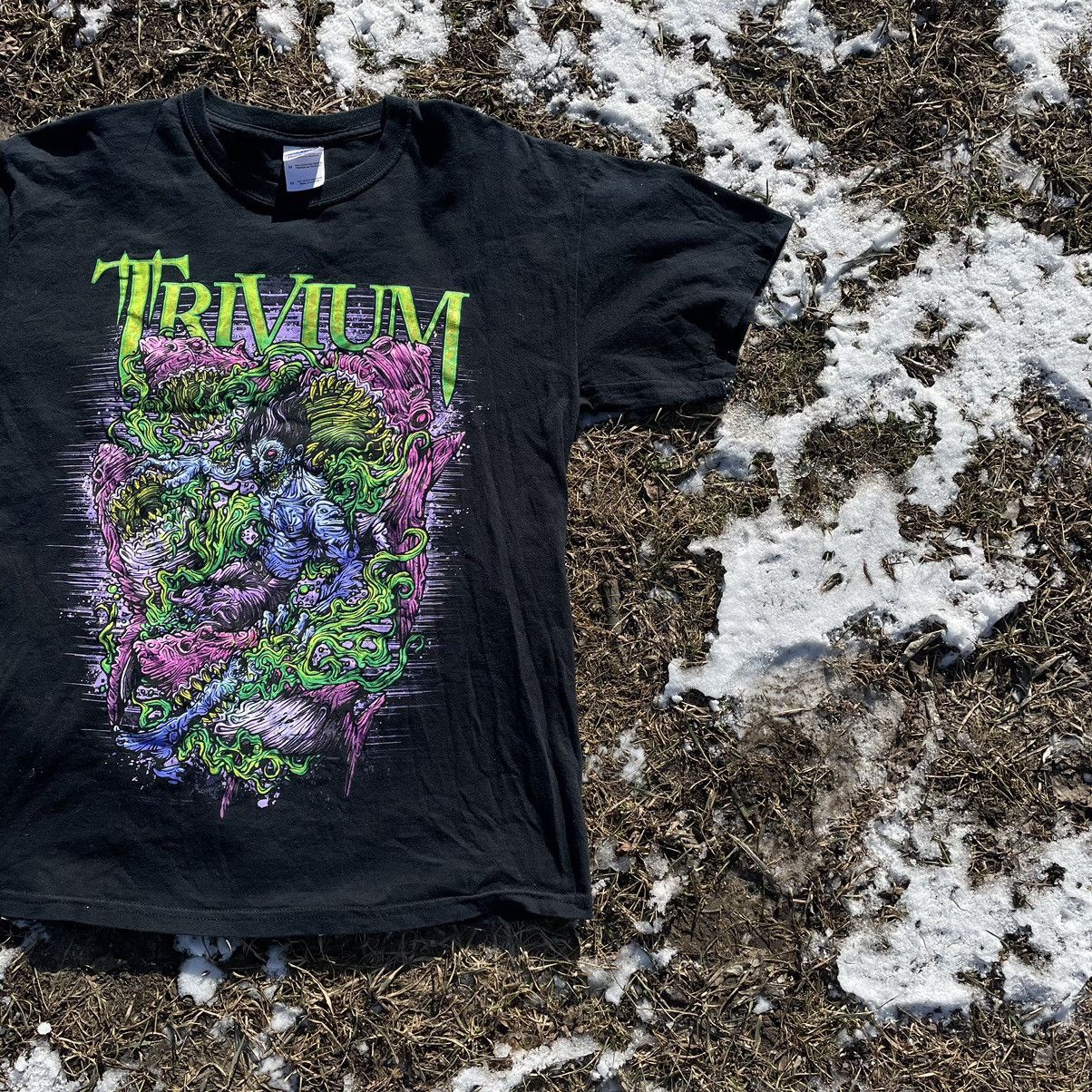 Vintage Vintage 90s Trivium Graphic Tee Band Tee Grunge Dark Faded L Size US L / EU 52-54 / 3 - 2 Thumbnail