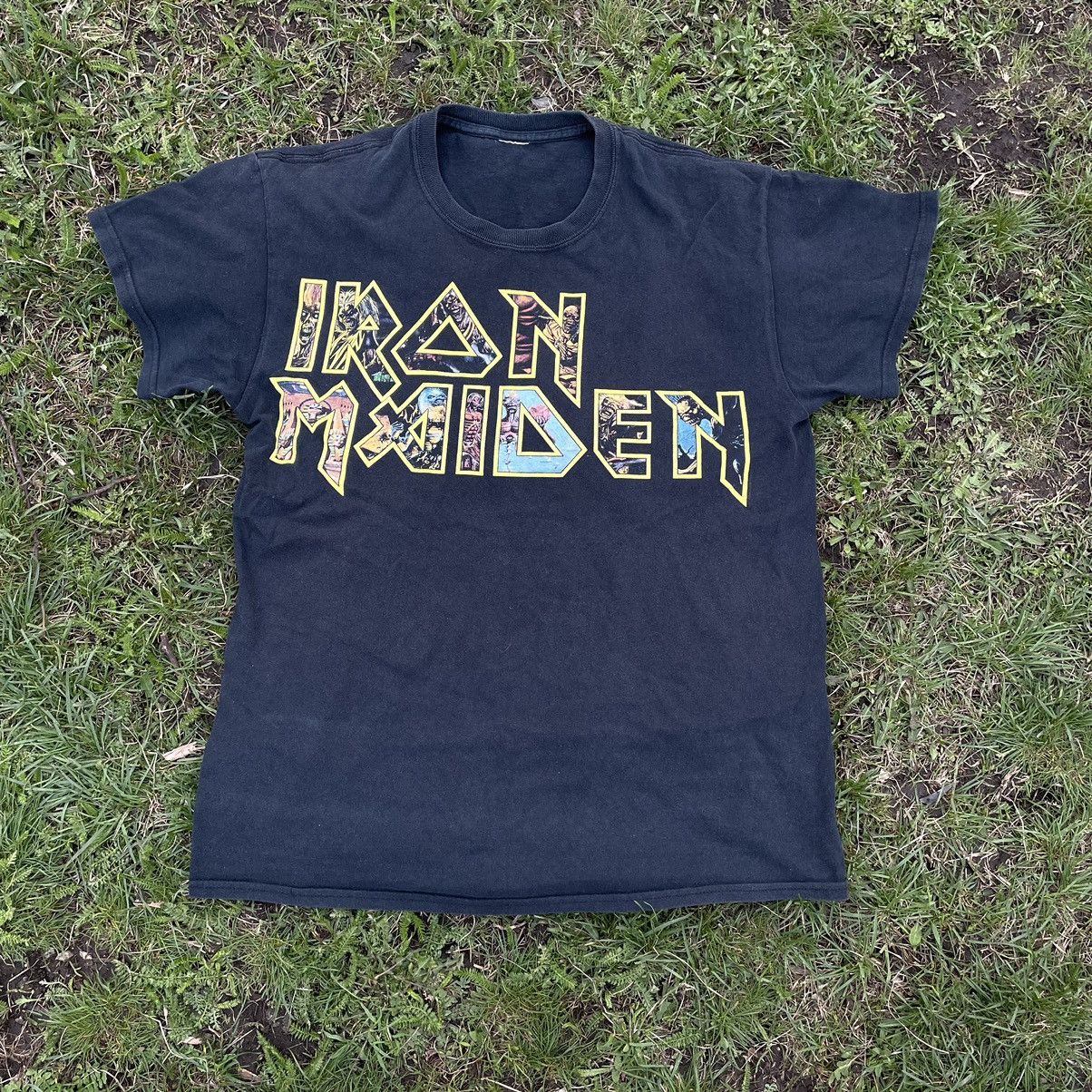Vintage Vintage 90s Iron Maiden Graphic Tee Sun Faded Grunge Boxy L Size US L / EU 52-54 / 3 - 3 Thumbnail