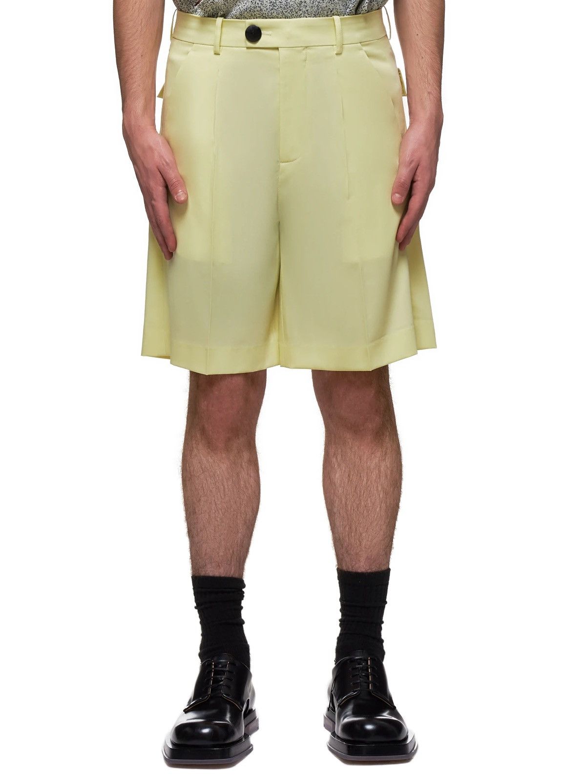 image of Namacheko Yellow Taala Shorts in Pale Yellow, Men's (Size 32)