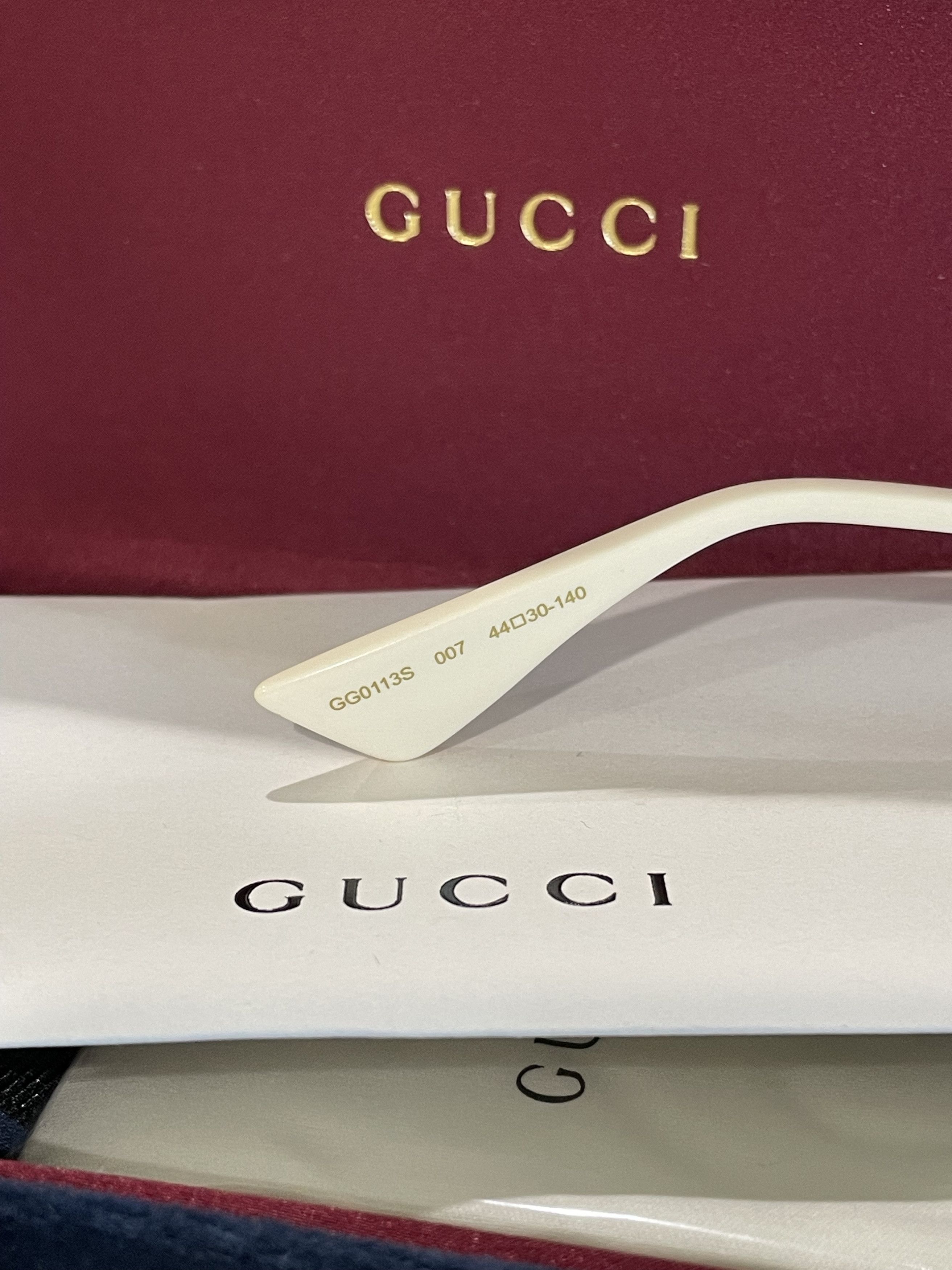 Gucci Gucci 44MM Round Sunglasses Red Gold Stripe Size ONE SIZE - 7 Thumbnail