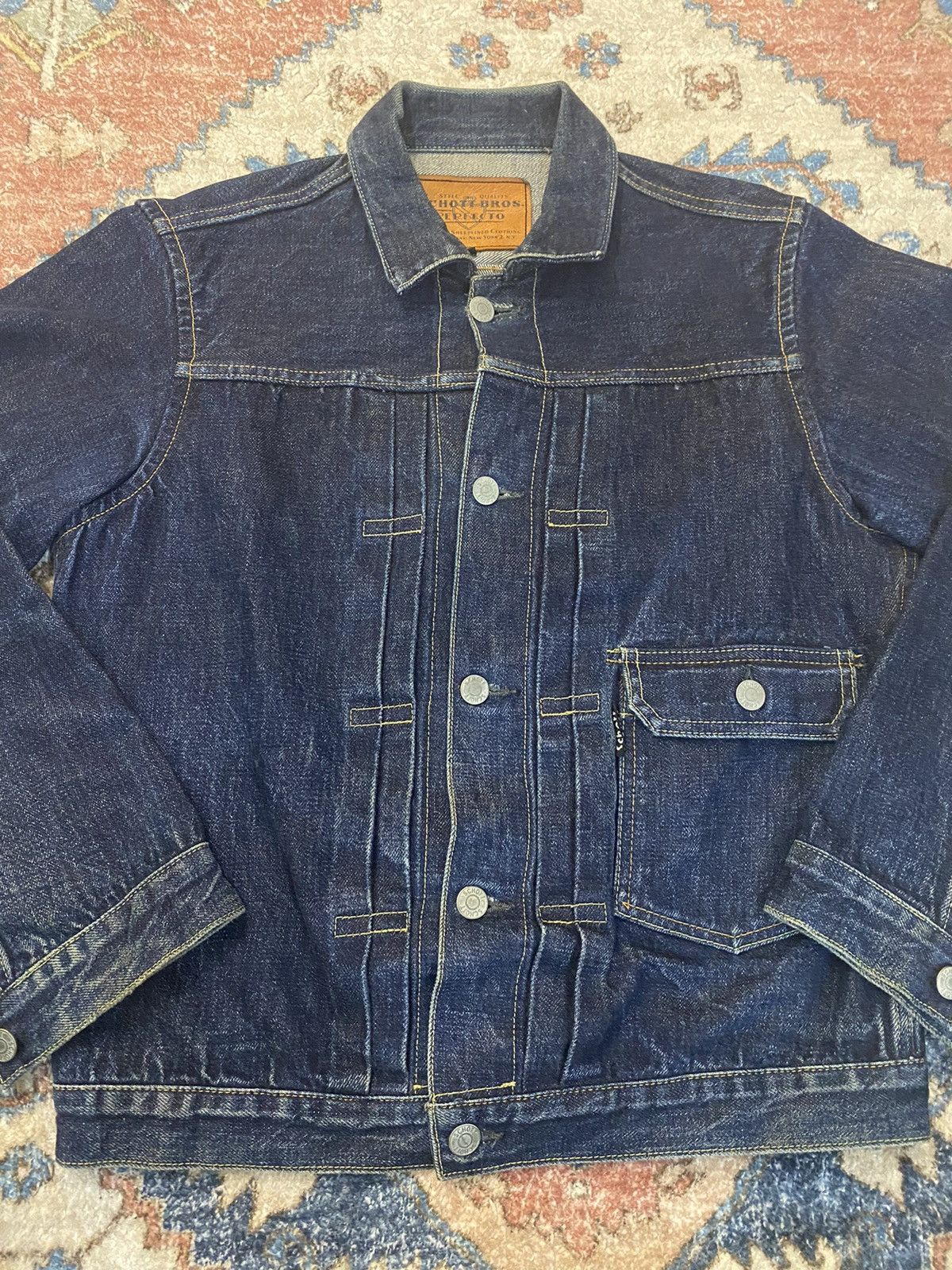 Schott Vintage Schott Perfecto Blue indigo jacket | Grailed