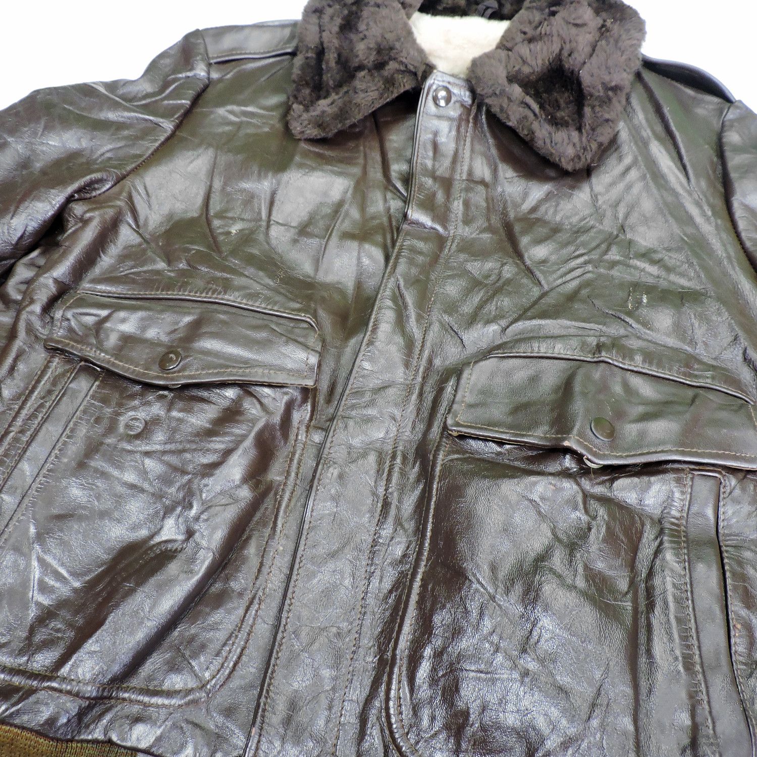 Sears × The Leather Shop The Leather Shop by Sears G1 Bomber Flight Leather Jacket Size US L / EU 52-54 / 3 - 9 Thumbnail
