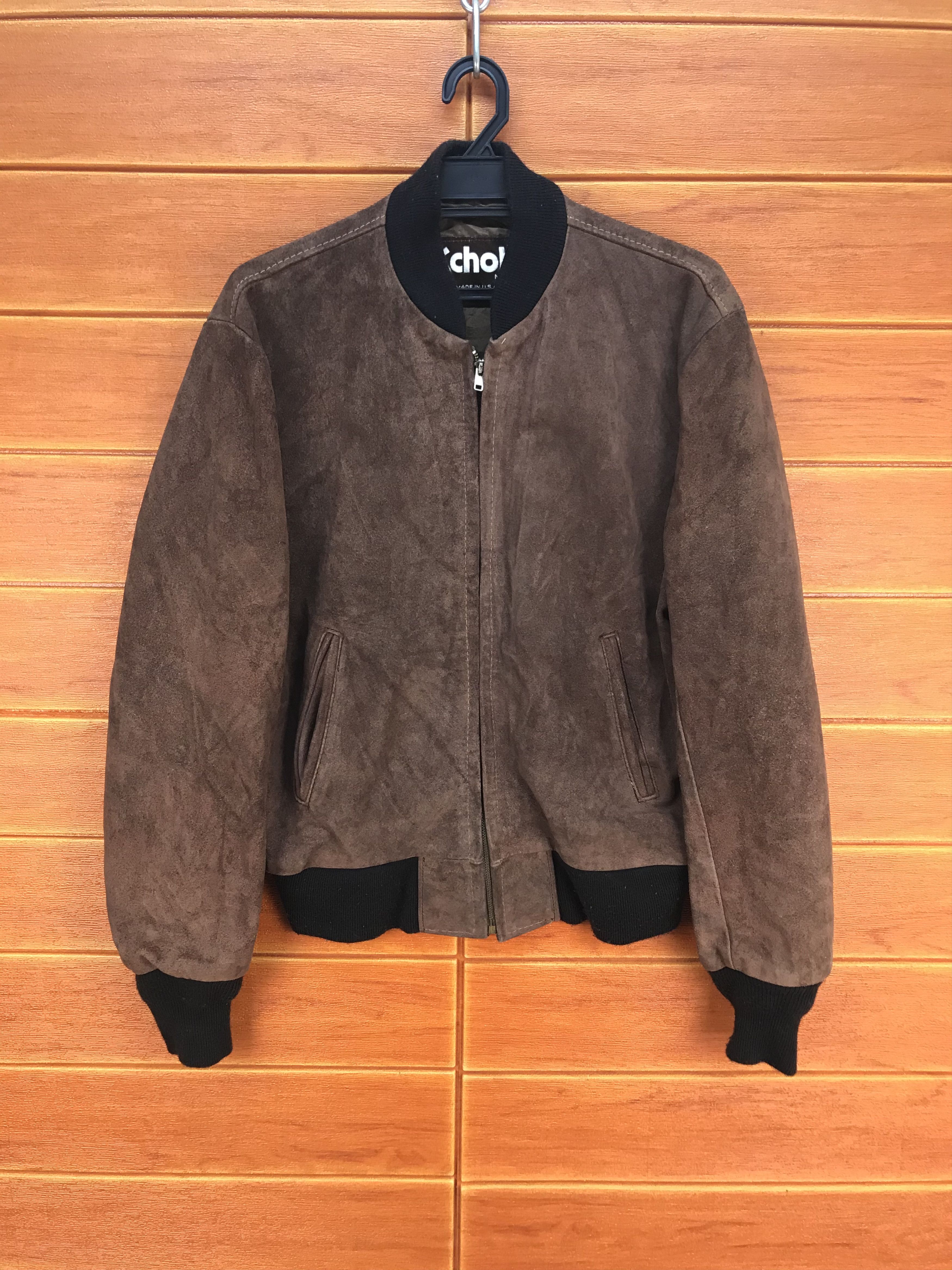 ジャケット・アウター 80s Schott suede leather bomber jkt Schott 80s Suede Leather Bomber Jacket MA-1 Style Vintage