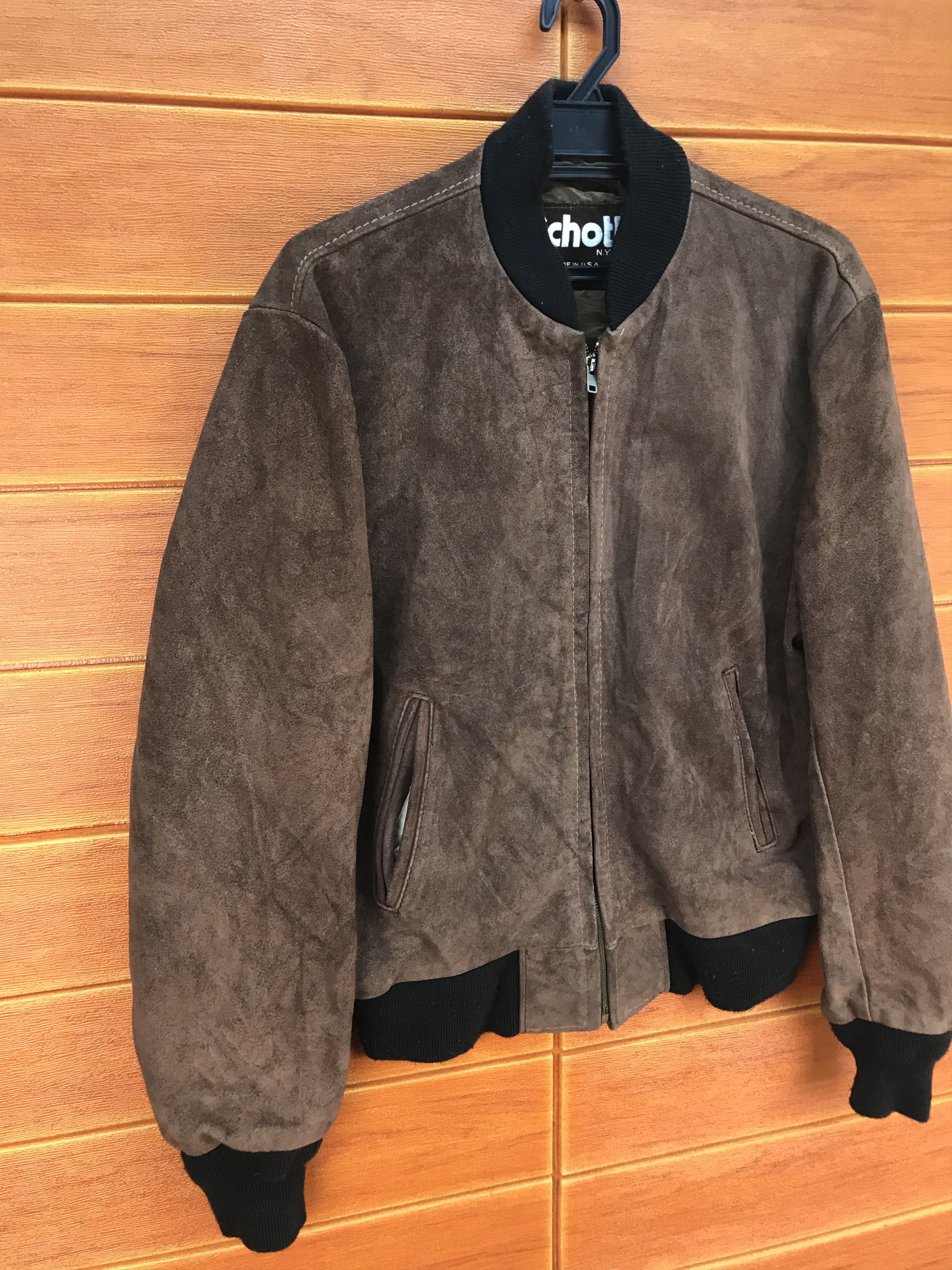 Vintage 80s SCHOTT N.Y.C Suede Leather Bomber Jacket