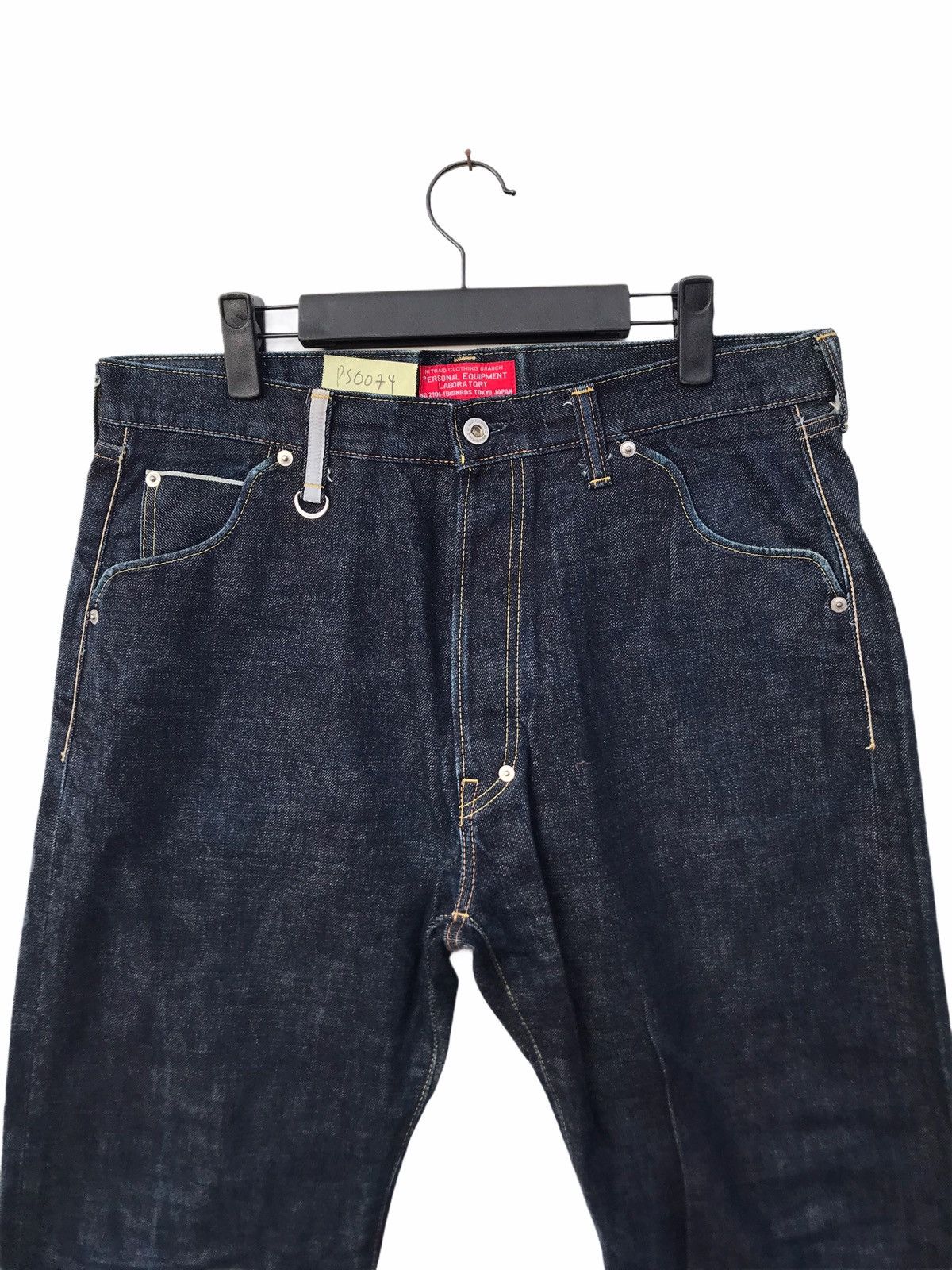 image of Avant Garde x Nitraid Selvedge Red Line Pant With Riri Aquazip in Blue, Men's (Size 34)
