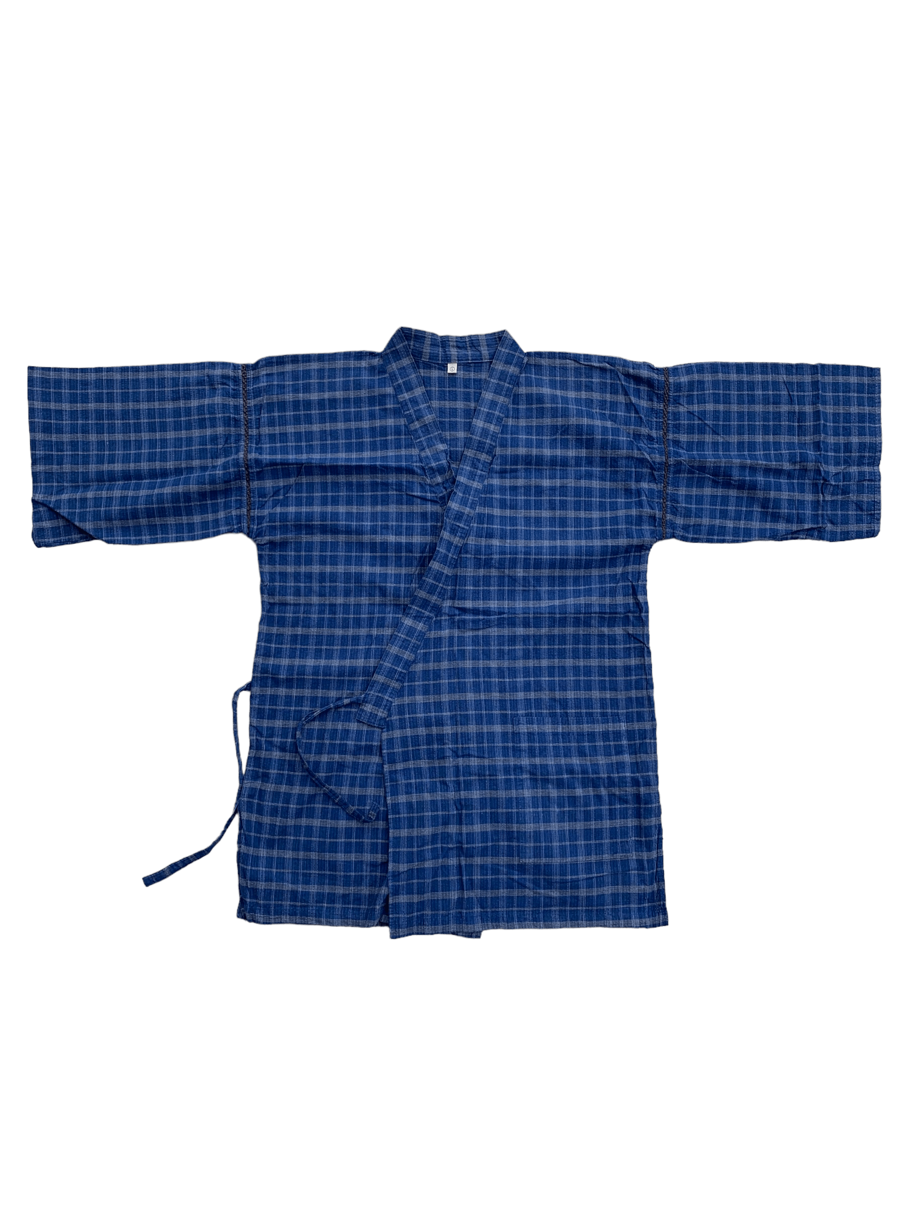 image of Uniqlo Plaid Check Hanten Kimono in Blue, Men's (Size Medium)