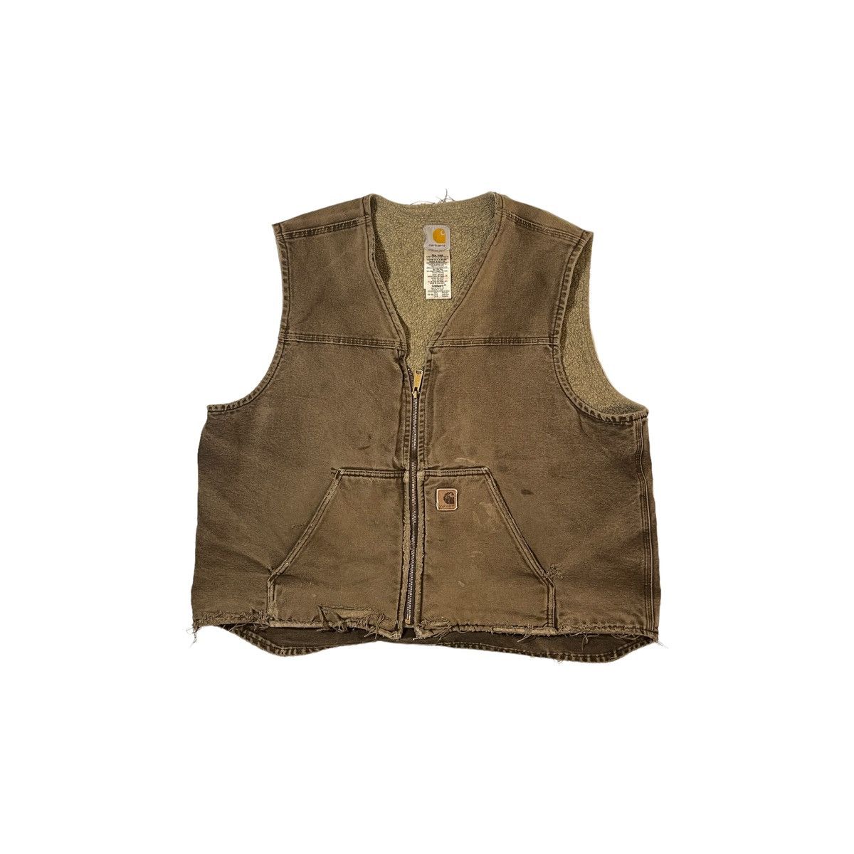 Carhartt Distressed Carhartt Fleece Lined Vest Brown Size US XXL / EU 58 / 5 - 1 Thumbnail