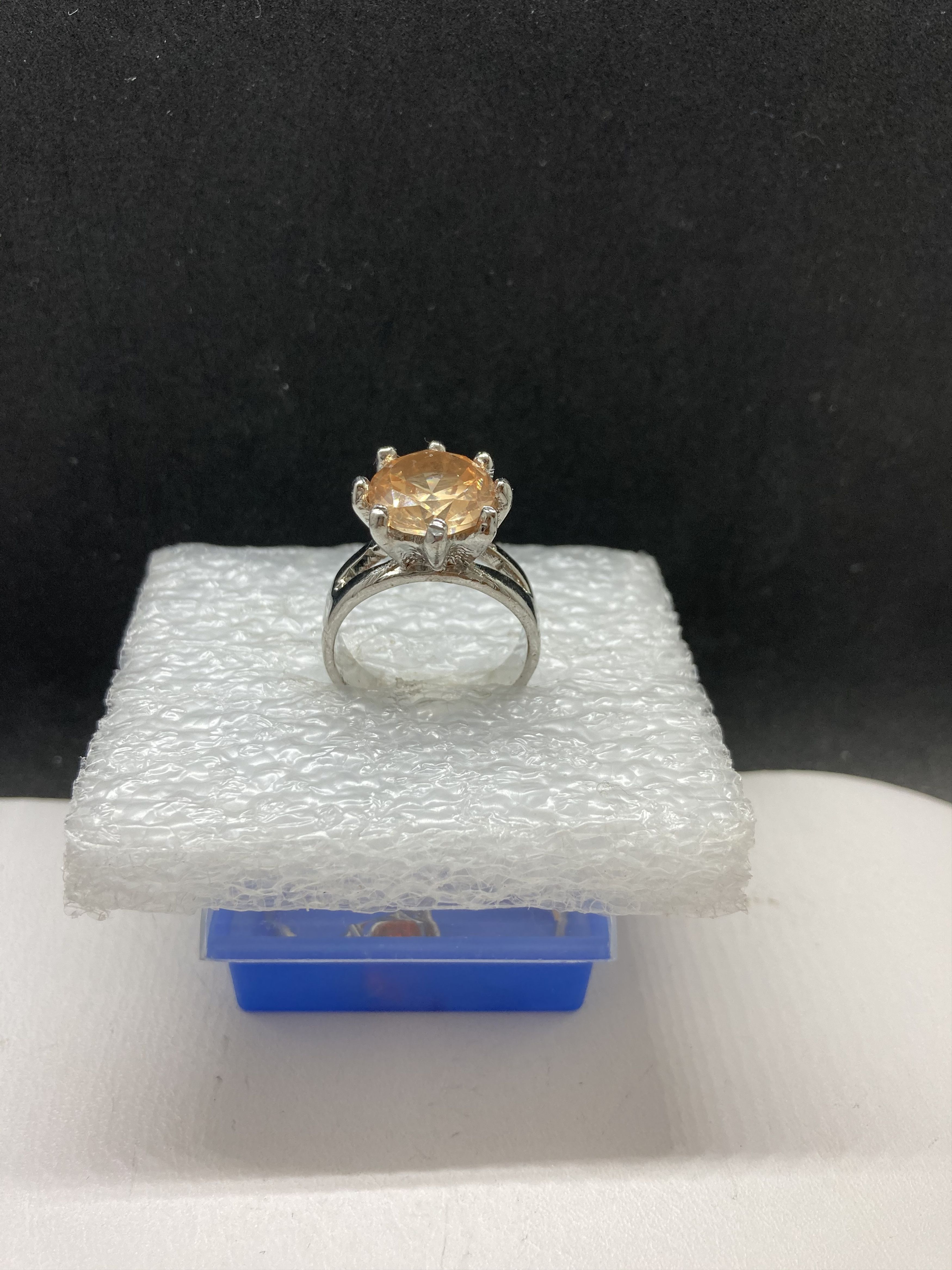 Jewelry Big Orange cz ring - size 9.5 Size ONE SIZE - 2 Thumbnail