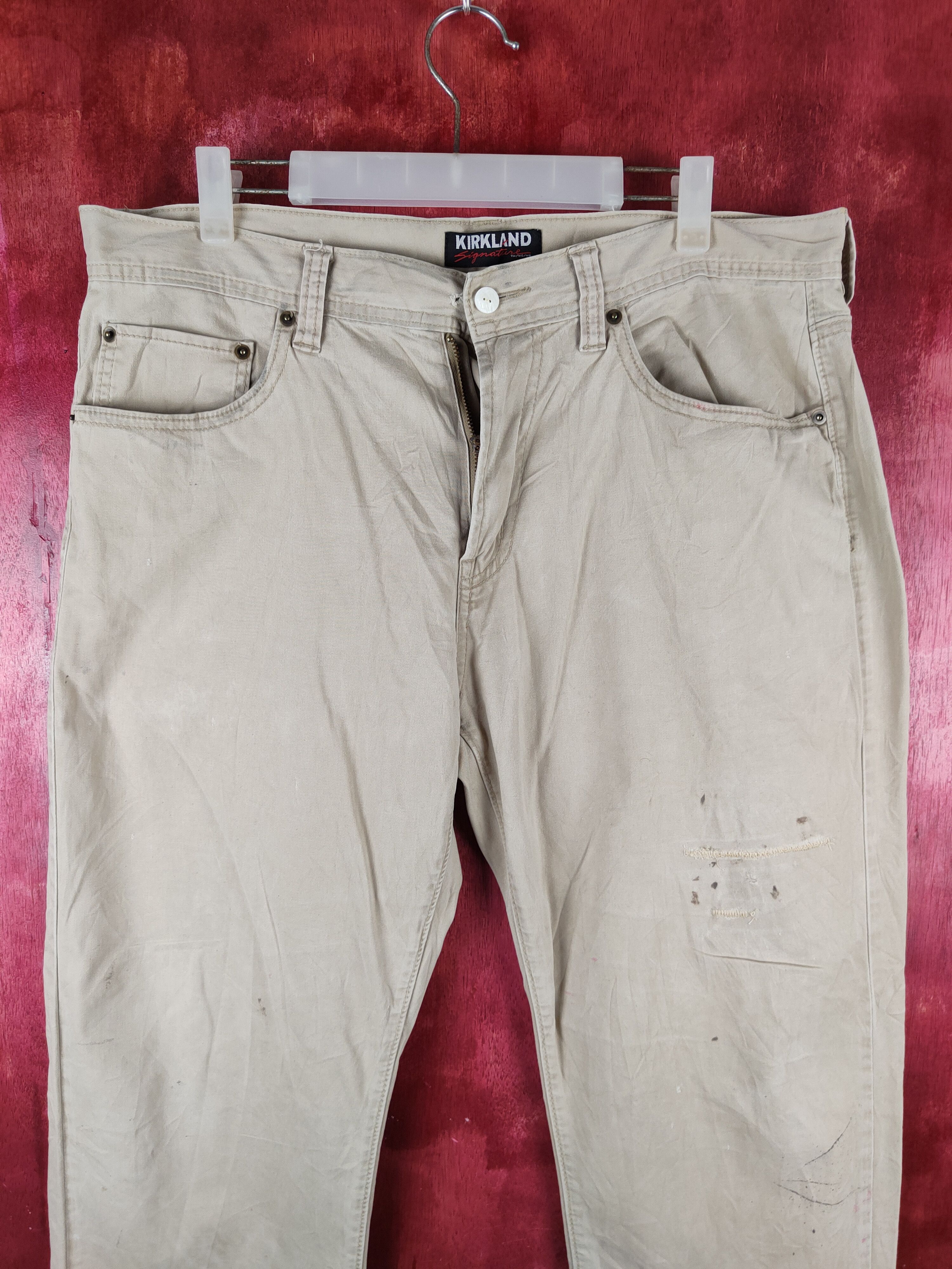 Japanese Brand × Kirkland Signature Kirkland Signature Light Brown ripped Casual Pants #S728 Size US 36 / EU 52 - 2 Thumbnail