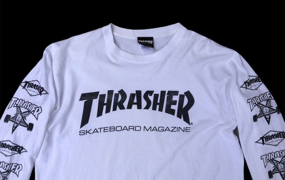 Thrasher Vintage Y2K Thrasher Skateboard Magazine Long Sleeve Tshirt Size US L / EU 52-54 / 3 - 3 Thumbnail
