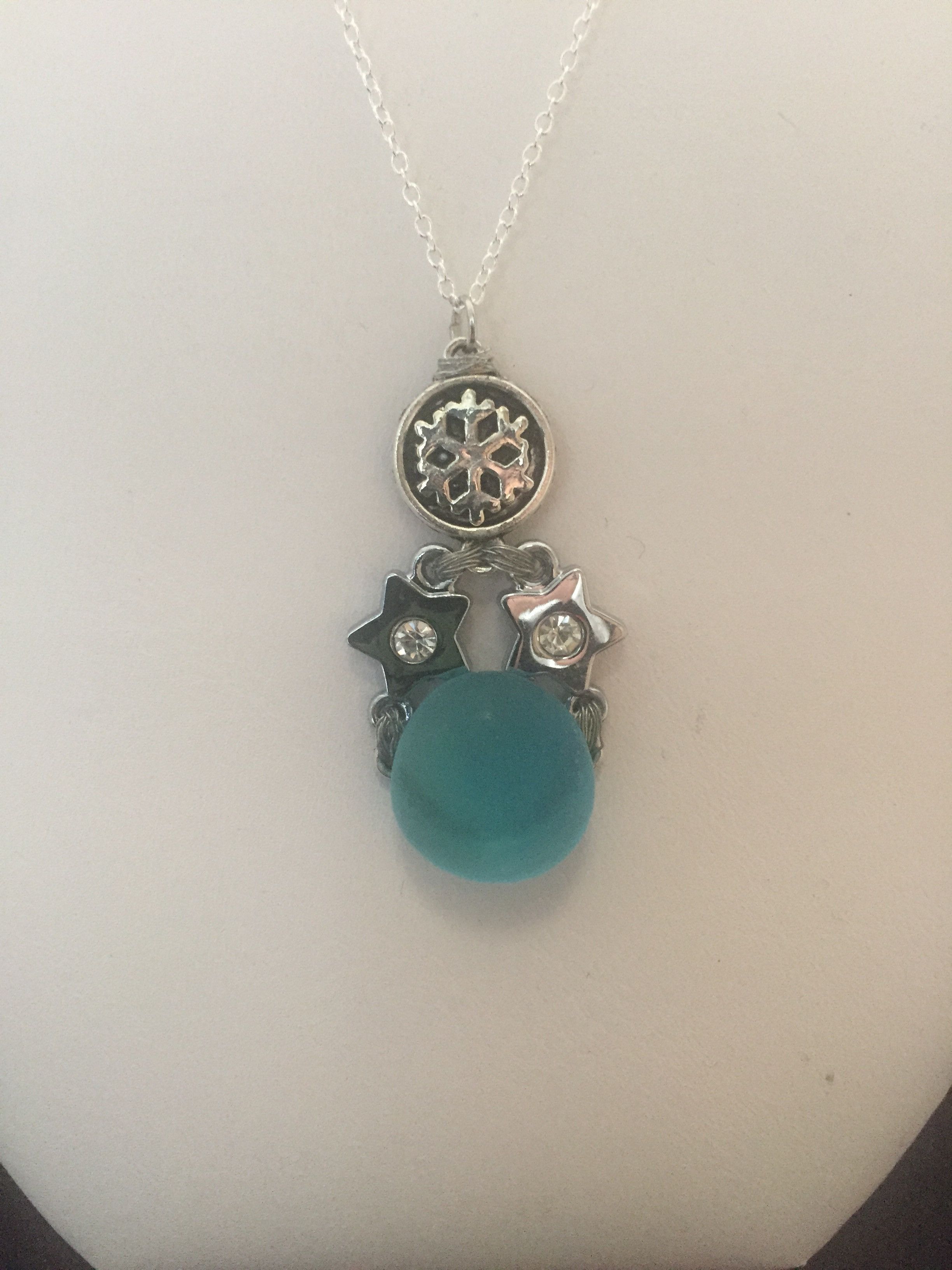 Handmade Sea glass Drop Chain Necklace Size ONE SIZE - 3 Thumbnail